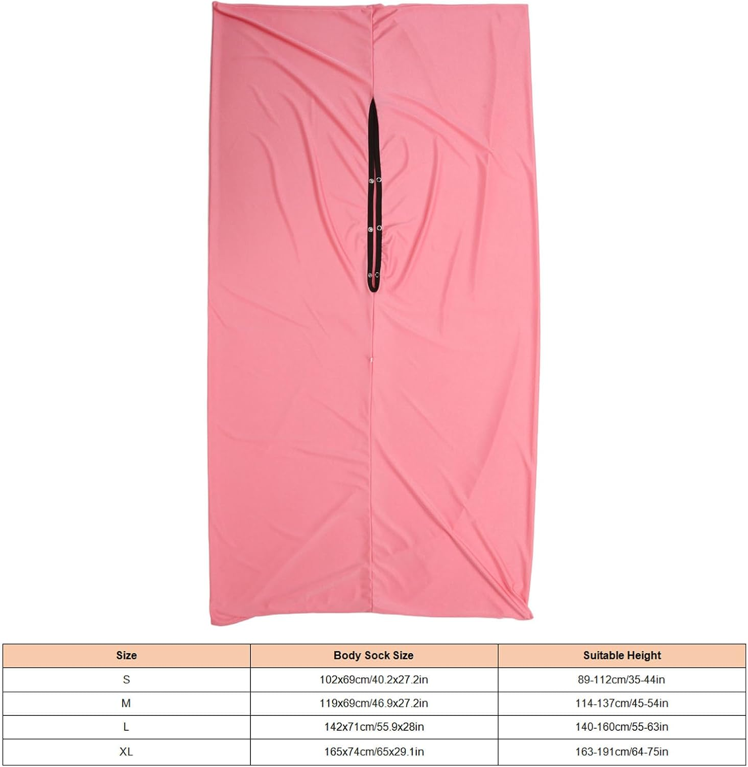 Sensory Body Sock for Adult, Dynamic Movement Sensory Sock Pink Improved Self Calming Movement Sensory Body Sock Full-Body Wrap Stretchy Body Sox to Relieve Stress (S)