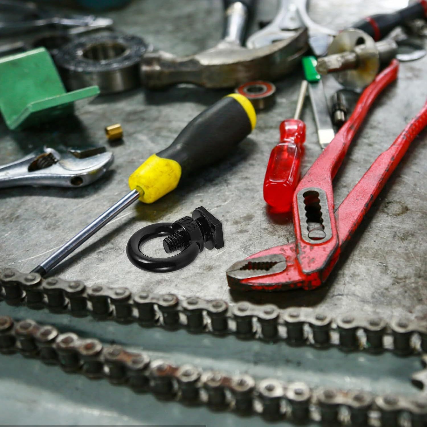 Heavy Duty T Slot Roof Rack Bolt down M8 Black T Track Accessories Kayak Tie down Eye Hook for Vehicle Luggage Carrier and Roof Platform Mount image number 1