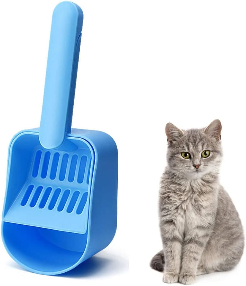 Cat Litter Spoon Cat Sweeping Spoon Durable Cat Litter Scoop for Cleaning Cat Sand Toilets Cleaning Tools for Pet Cats Kitten Pet Accessories Large 8 X 11.5 X 28 Cm (Blue) image number 5