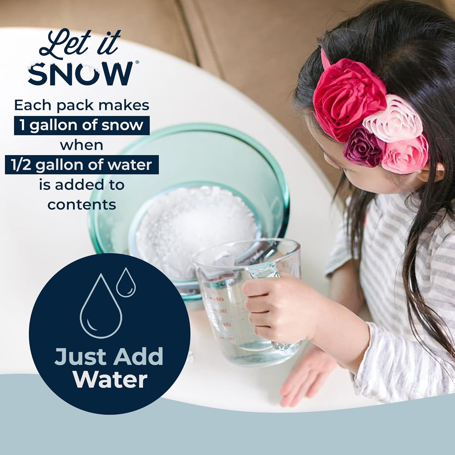 Let It Snow Instant Fake Snow Powder &ndash; Made in the USA, Perfect for Kids, Holiday Decorations, Sensory Play, and Slime &ndash; 10 Pack, Makes 10 Gallons Snow image number 4