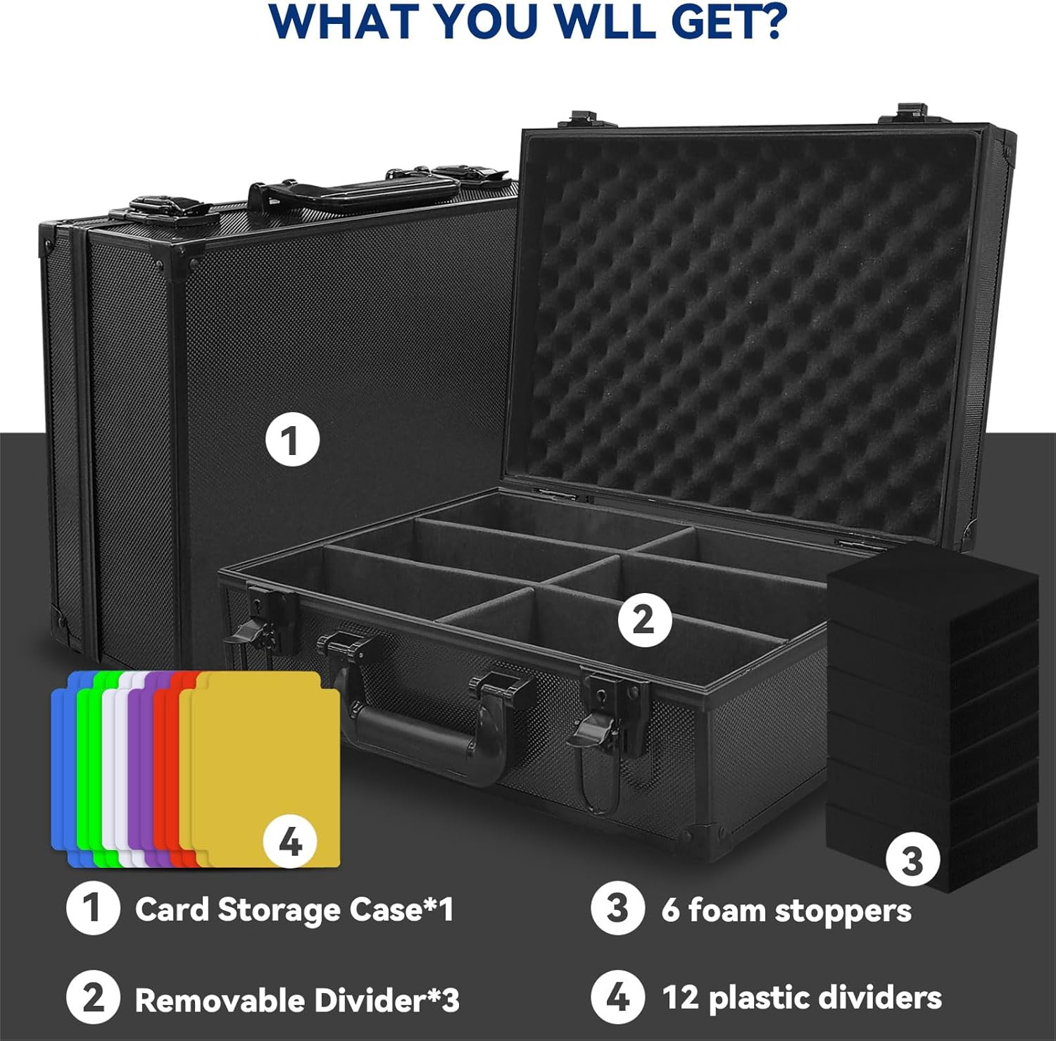 Toploader Storage Box for 3"X4" Rigid Cards Trading Card Storage Box &ndash; Trading Card Cases for Sports Card Box Holds 600+ Card Holders &ndash; Trading Card Organizer Case with Lock and 6 Removable Slots image number 4