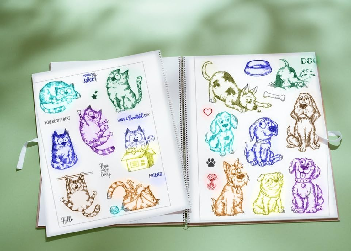Arriettycraft Cute Cat Clear Stamps for Card Making and Journaling, Kitten Pet with Greeting Words Rubber Stamps for Crafts Scrapbooking Journals Albums Decoration image number 1