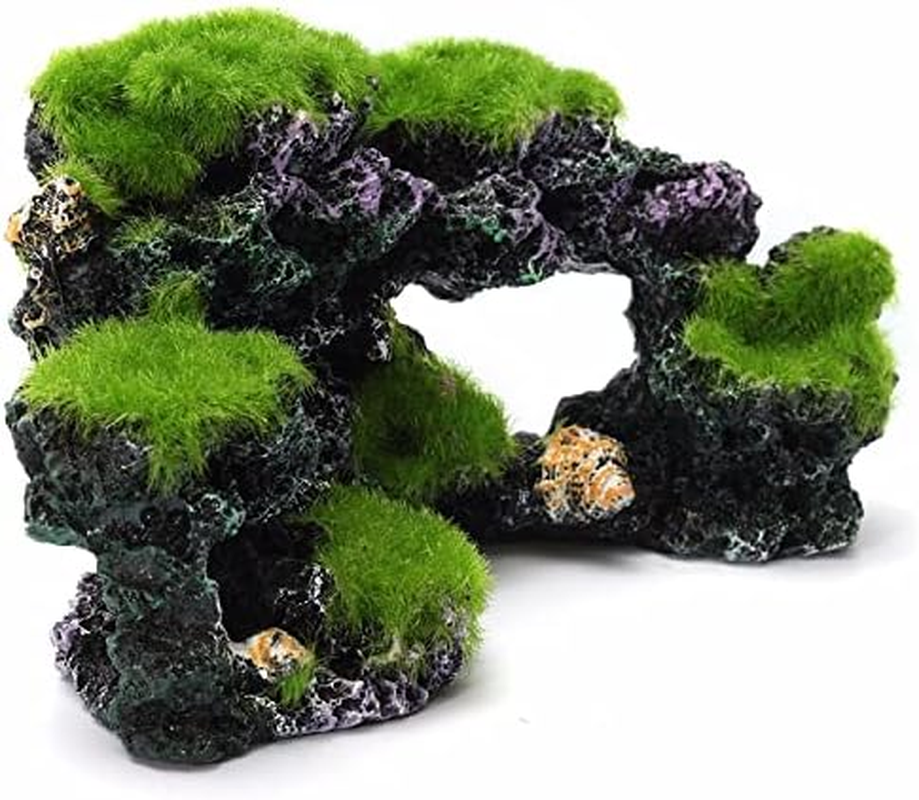 Fish Tank Decorations Fish Tank Cave Moss Bridge Decor Aquarium Rockery Mountain View Coral Reef Rock Landscape Underwater Ornament image number 3