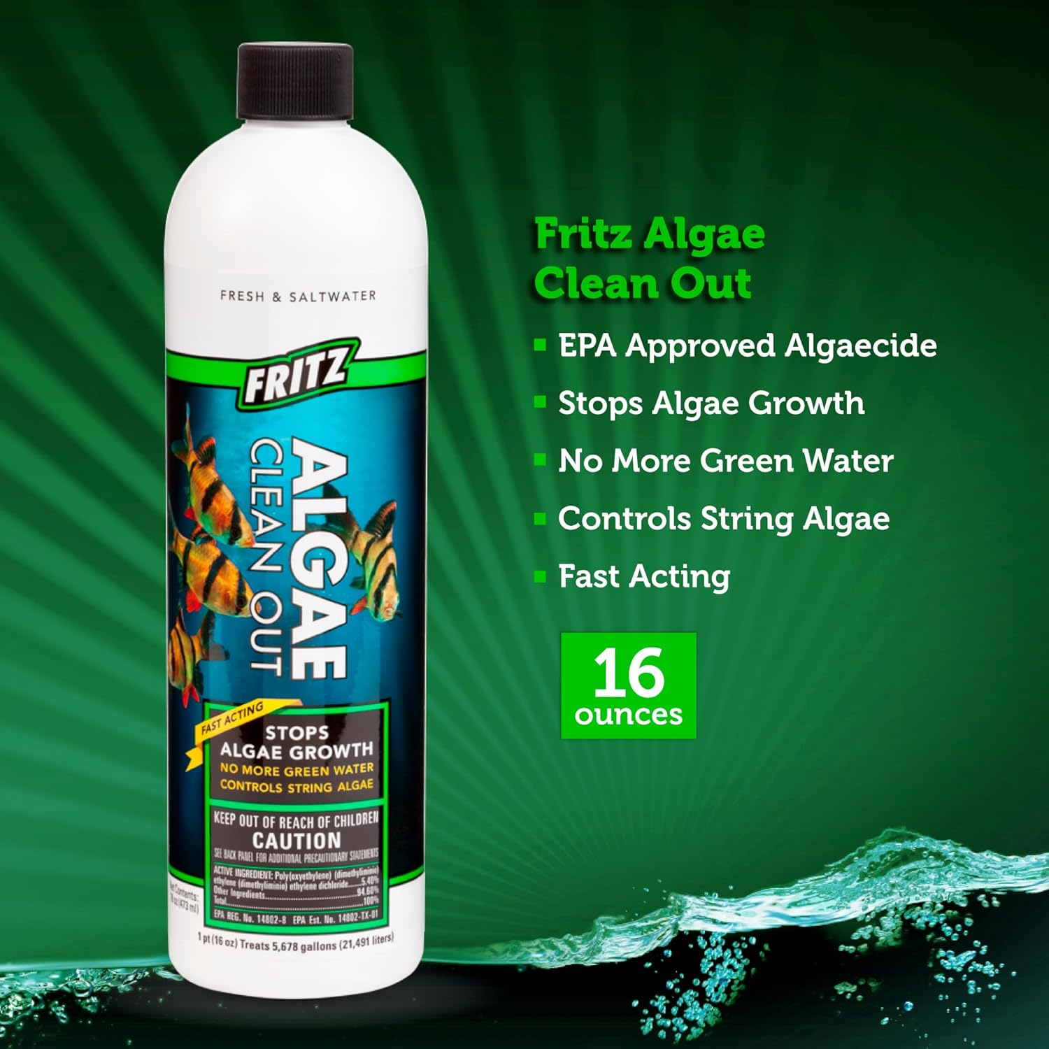Fritz Aquatics 48016 Fritz Algae Clean Out Algaecide for Fresh and Salt Water Aquariums, 16-Ounce image number 3