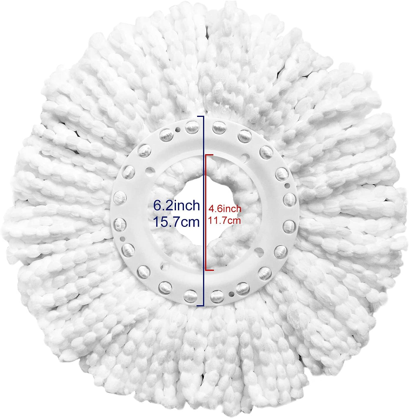 6 Pack Spin Mop Replacement Heads Compatible with Hurricane, Mopnado, Casabella and Other Standard Size Spin Mop, Easy to Clean and Durable Microfiber Spin Mop Refills, Mops Head for Floor Cleaning image number 1