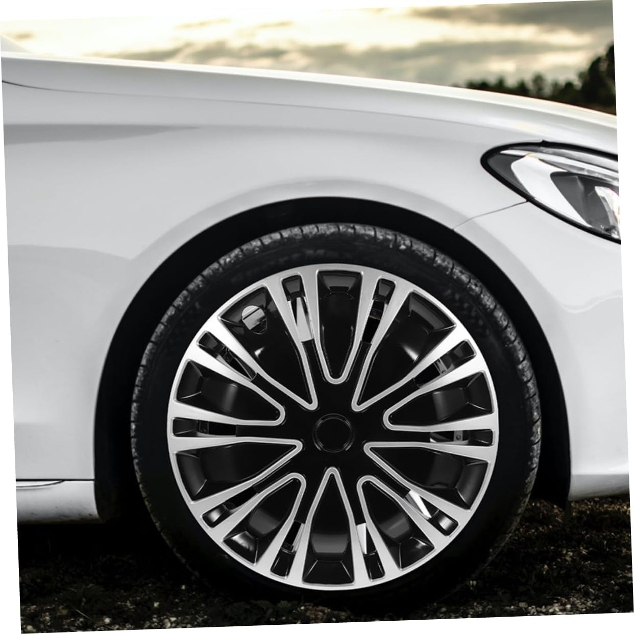 MUCKLILY 2Pcs Hubcap Decoration Wheel Rim Cover Automotive Hubcaps Decorative Car Wheel Cover For image number 6