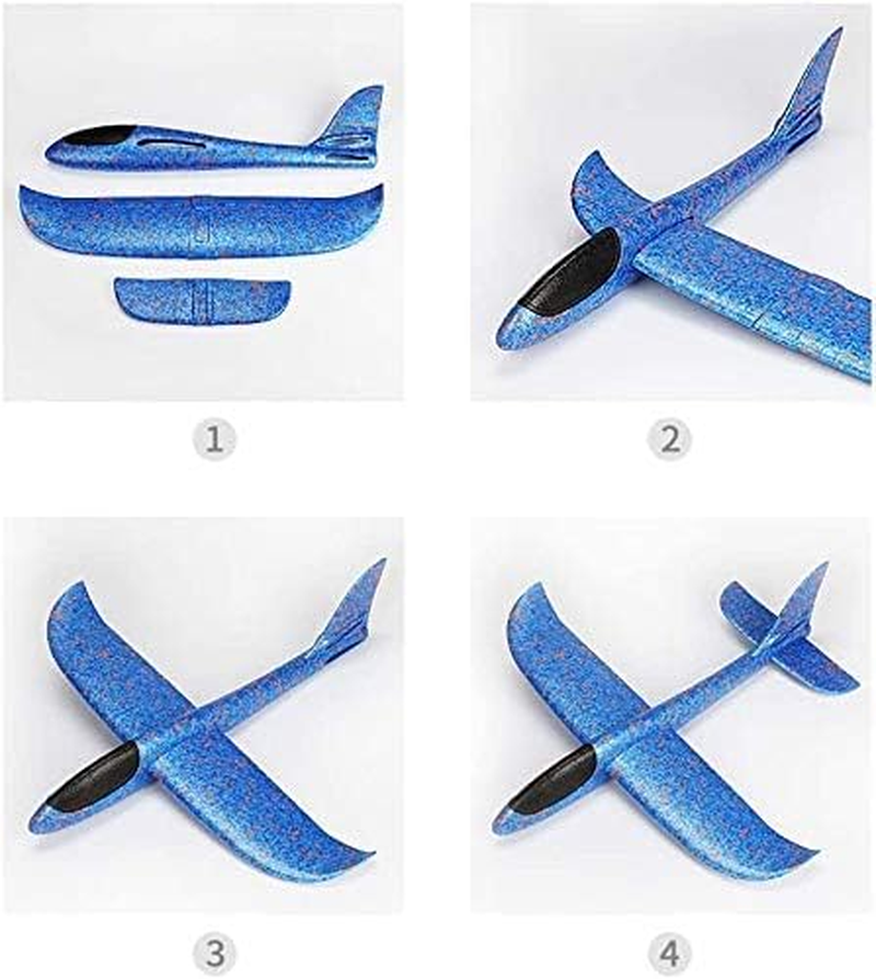 2 Pack Airplane Toys, 17.5" Large Throwing Foam Plane, 2 Flight Mode Foam Gliders, Birthday Gifts for Kids 3 4 5 6 7 8 9 10 11 12 Year Old Boys Kids Girls, Outdoor Yard Family Game Toys image number 1