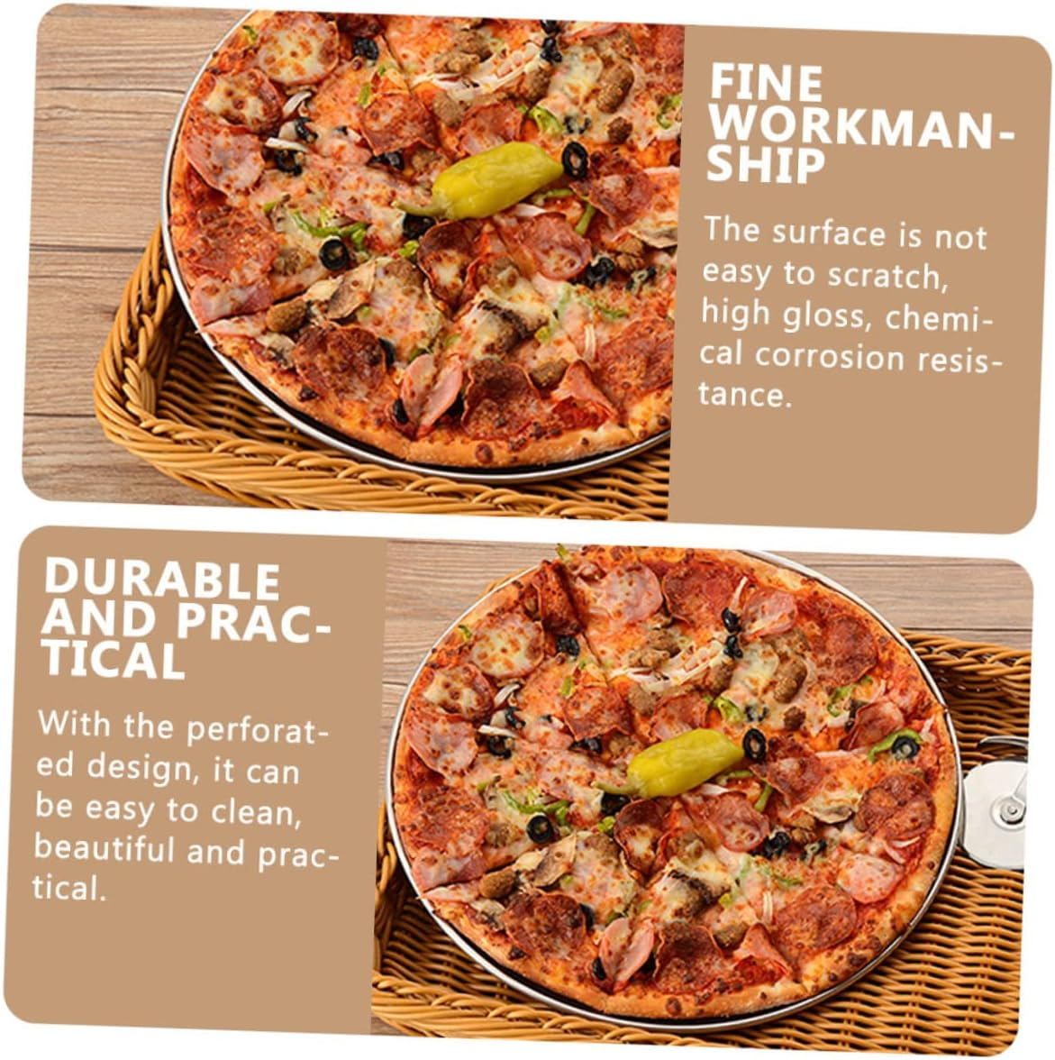 Household round Pizza Baking Pan with Holes Replaceable Baking Tray for Home Kitchen Durable Pizza Plate Baking Accessory Perforated Design image number 2