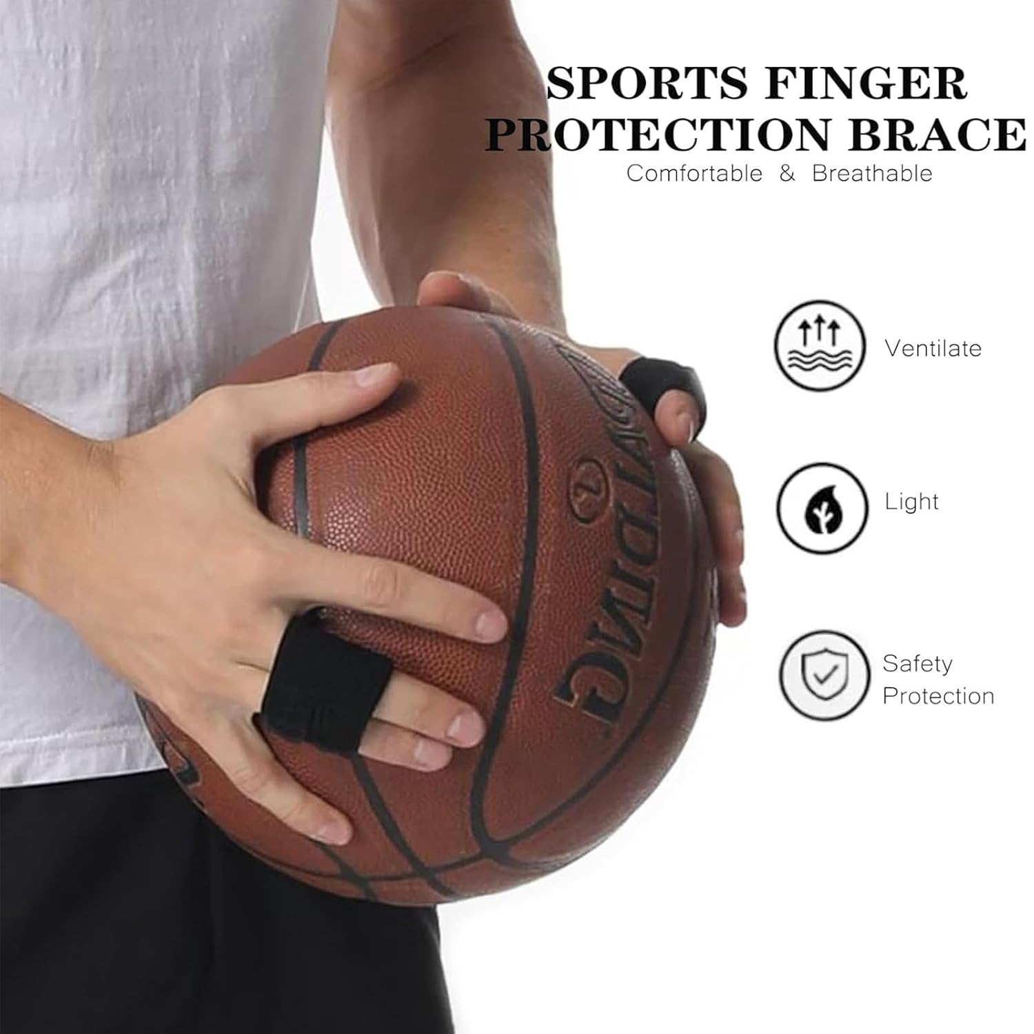 Stretchy Protector Sleeves, Splints Finger Sleeves Finger Protectors for Sports Compression Relieving Pain, Arthritis Trigger Outdoor Sports (Black)