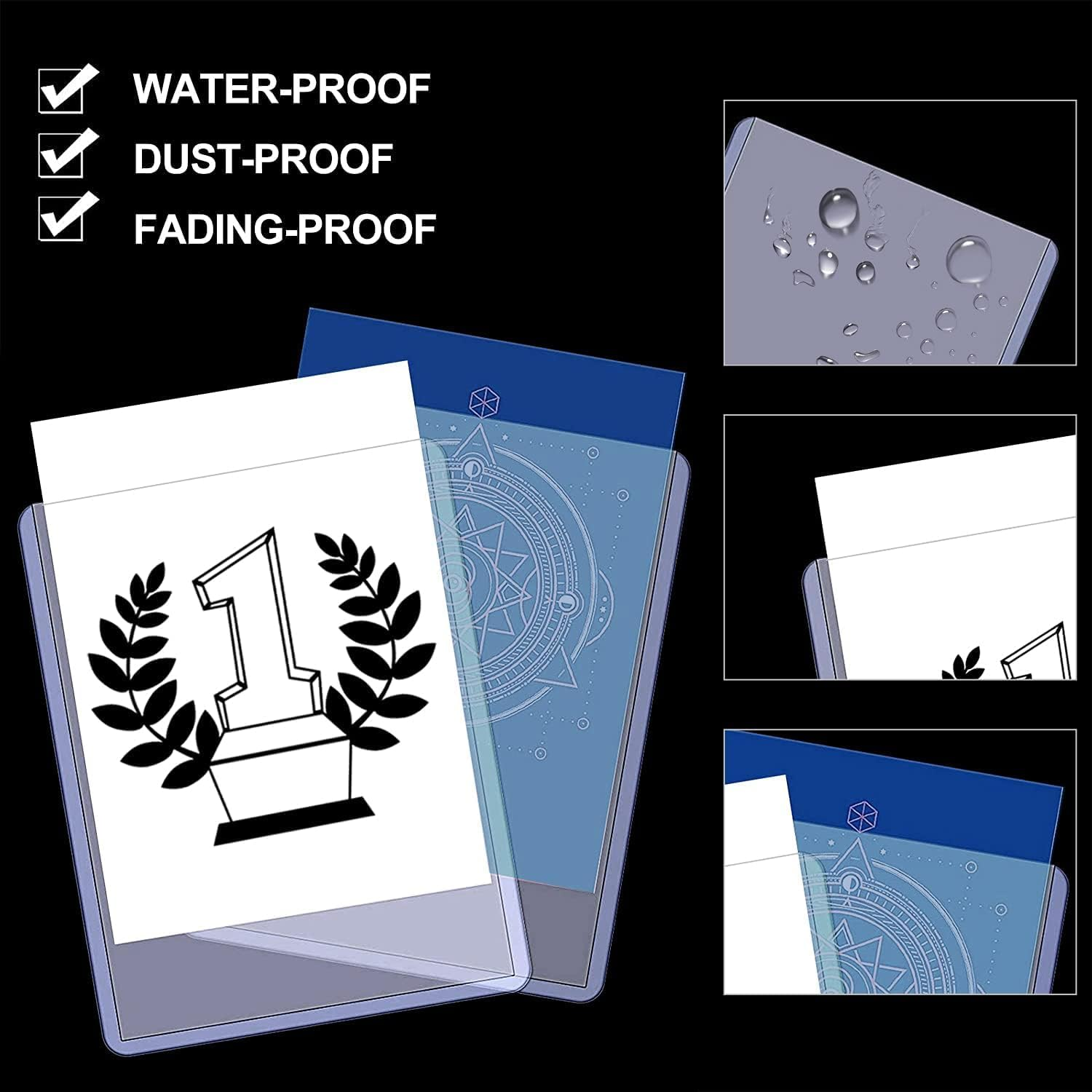 40Pcs Clear Card Sleeves, Clear Hard Plastic Thick Card Protectors Holders, Trading Card Sleeves for Top Loaders, Baseball, Trading, Sports Cards (4 X 3 In) image number 4