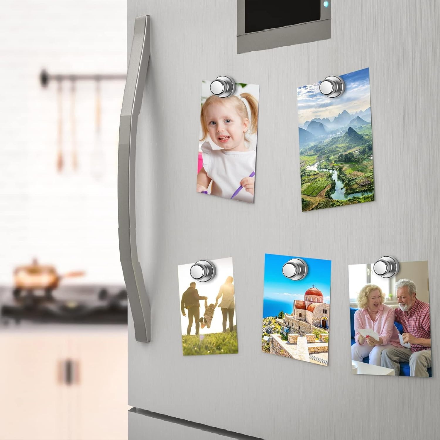 Grtard 12 Pack Magnetic Push Pins Fridge Magnets Whiteboard Magnets, Small Neodymium Magnets Push Pin Magnets for Whiteboard, Fridge, Map Magnets Refrigerator Magnets for Office, School, Locker image number 2