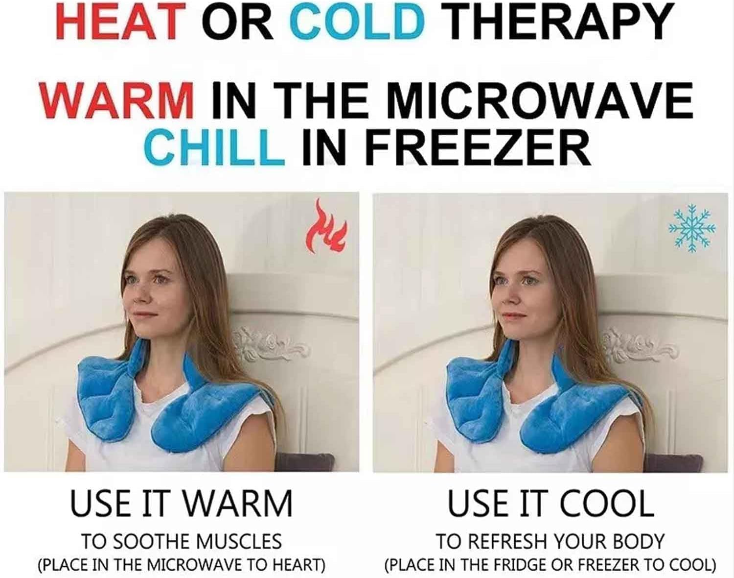 Cold/Hot Heating Pad for Neck and Shoulders, Microwavable Heating Wheat Wrap, Weighted Neck Heat Pack for Muscle Tightness & Stress Relief, Reusable Compress Pack image number 5