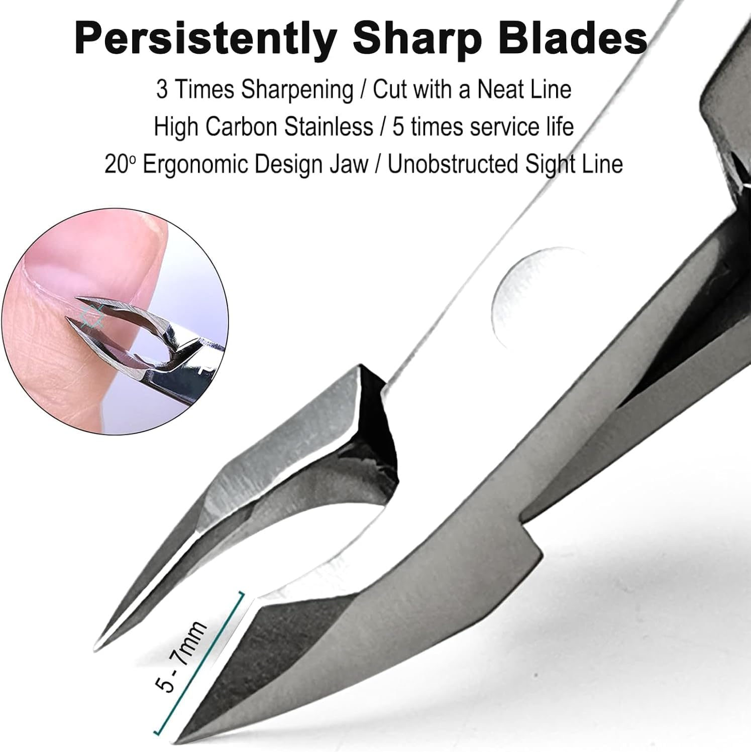 Nail Art Tools: 7PCS Professional Set with Cuticle Trimmer, Cuticle Pusher & Sponge Nail Files. Durable Stainless Steel Cuticle Trimmer Set&mdash;Ideal for Manicure, Pedicure, Daily Nail Care for Precise, Neat Results. image number 1