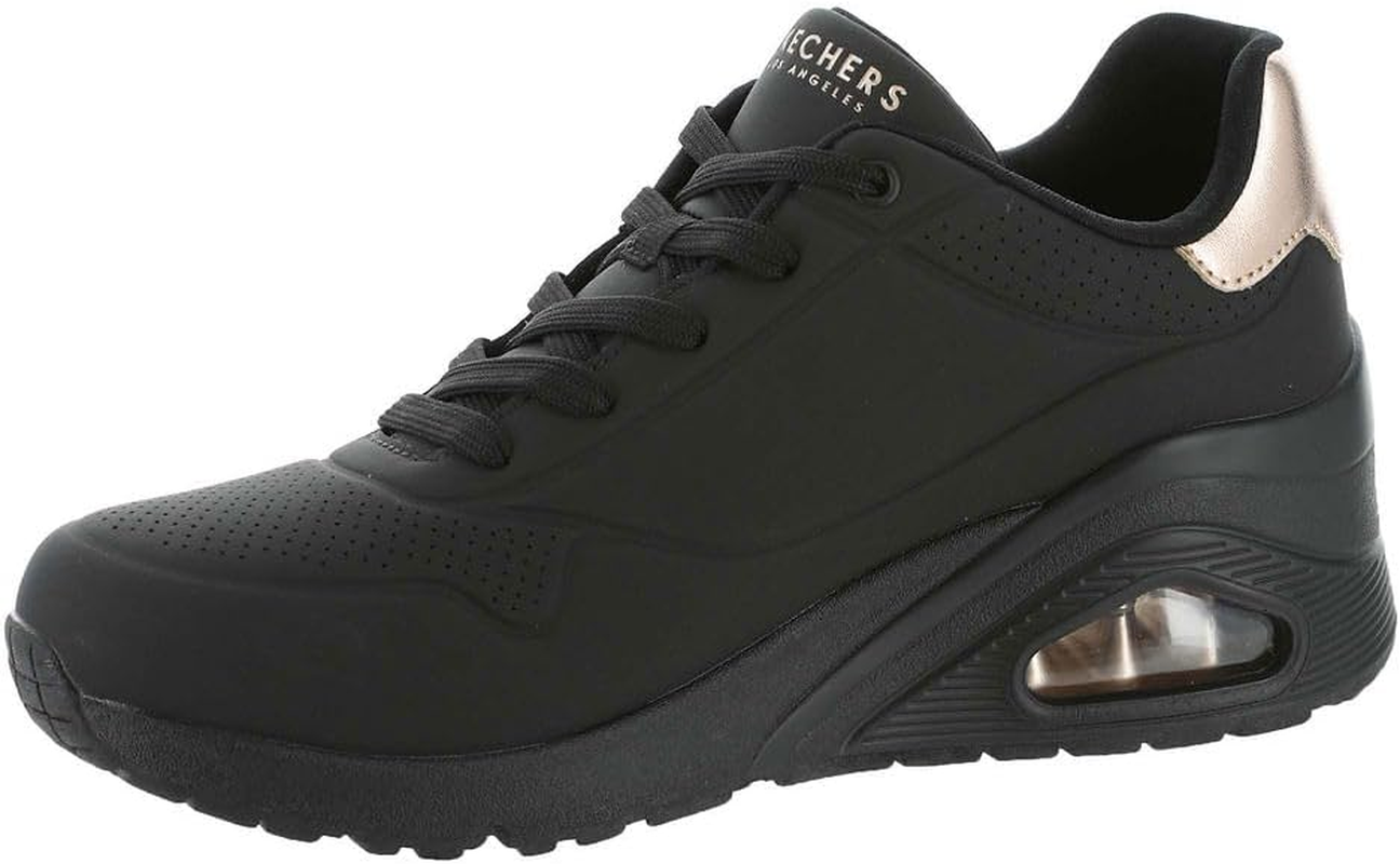 Skechers Women'S Uno Wedge - Hi Steps Sneaker, Pitch Black, US 8.5 image number 5