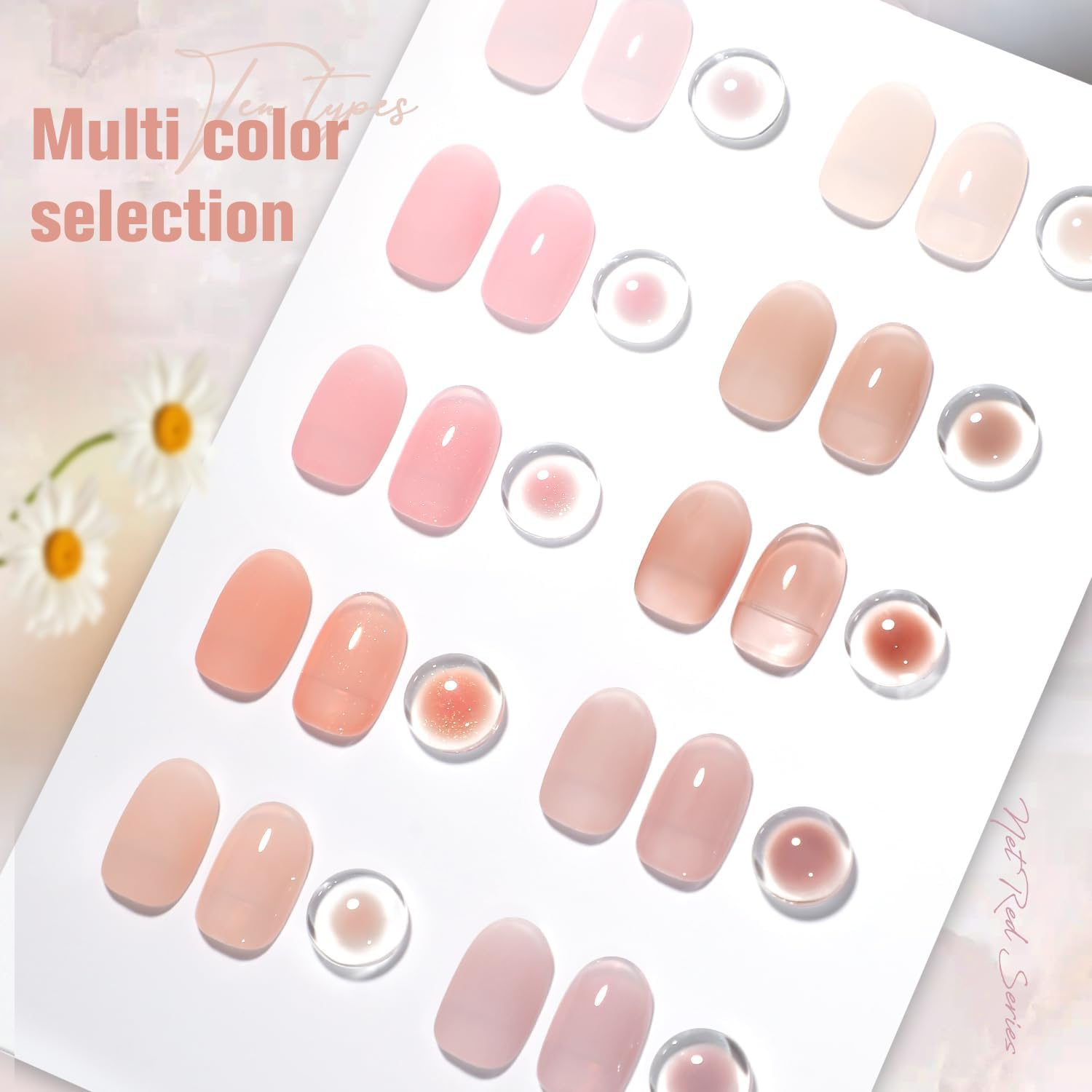 SHOYUM Jelly Pink Gel Nail Polish Set of 10 Colors Nude Gel Polish Kit UV LED Soak off Nail Polish Gel Home DIY Manicure Nail Art Salon Varnish image number 4