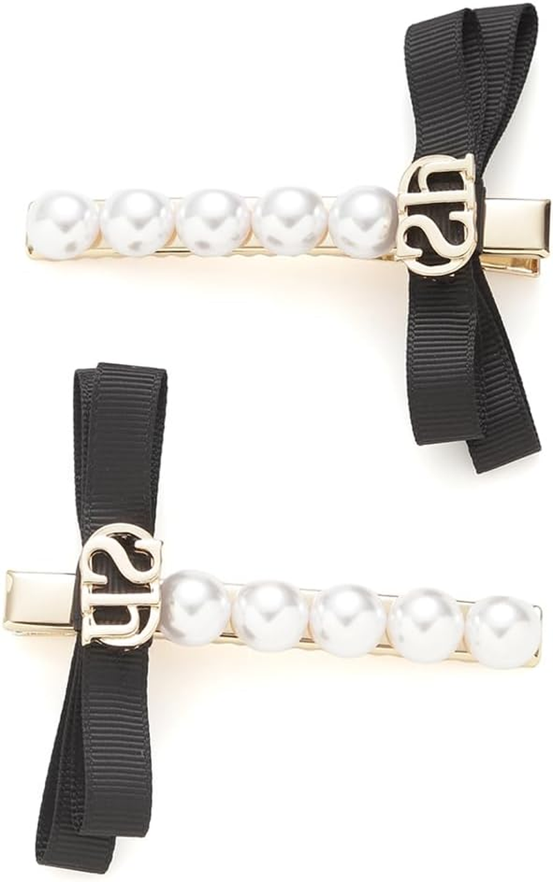 SNIDEL SHGG261248 Women'S Pearl Ribbon Pin, Black, F image number 2