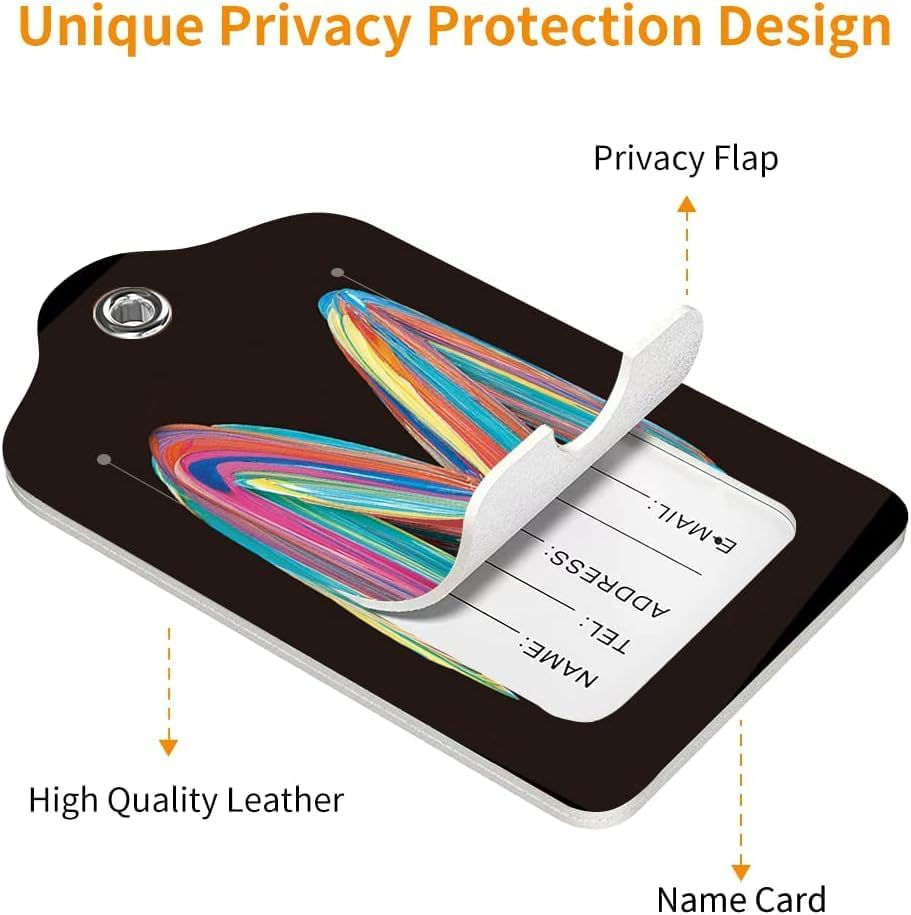 Durable Luggage Tags with Privacy Cover and Steel Loop, Bag Identifier Travel Accessories for Suitcases and Cruise Travel, 2 Pack(Letter M) - Ioklin image number 6