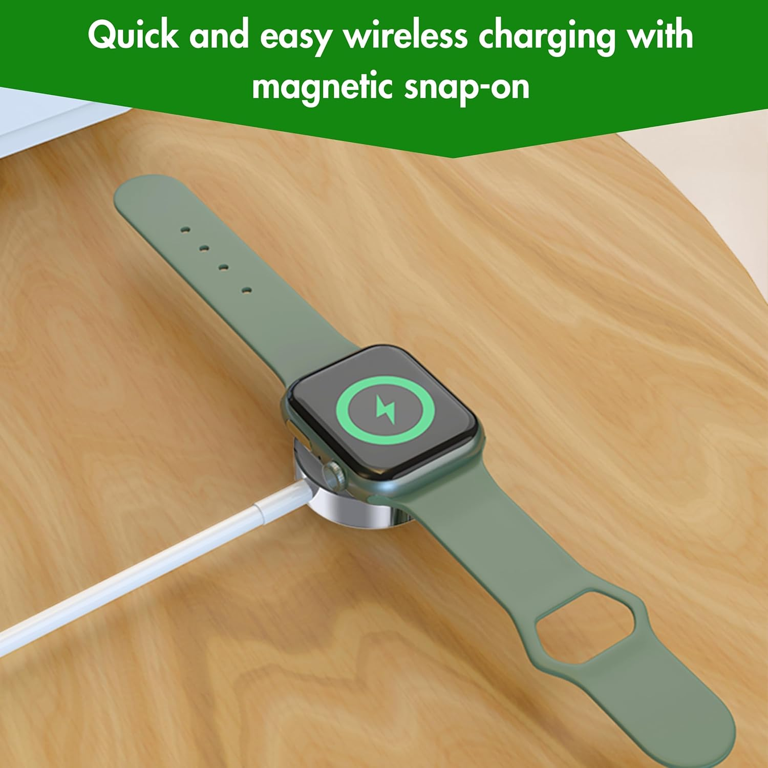 Fast Wireless Charger for Apple Watch Charger Cable -Magnetic and Secure Cable for Iwatch Charger Compatible with Apple Watch Charger Cable Series 10 9 8 SE 7 6 5 4 3 2 1 image number 1