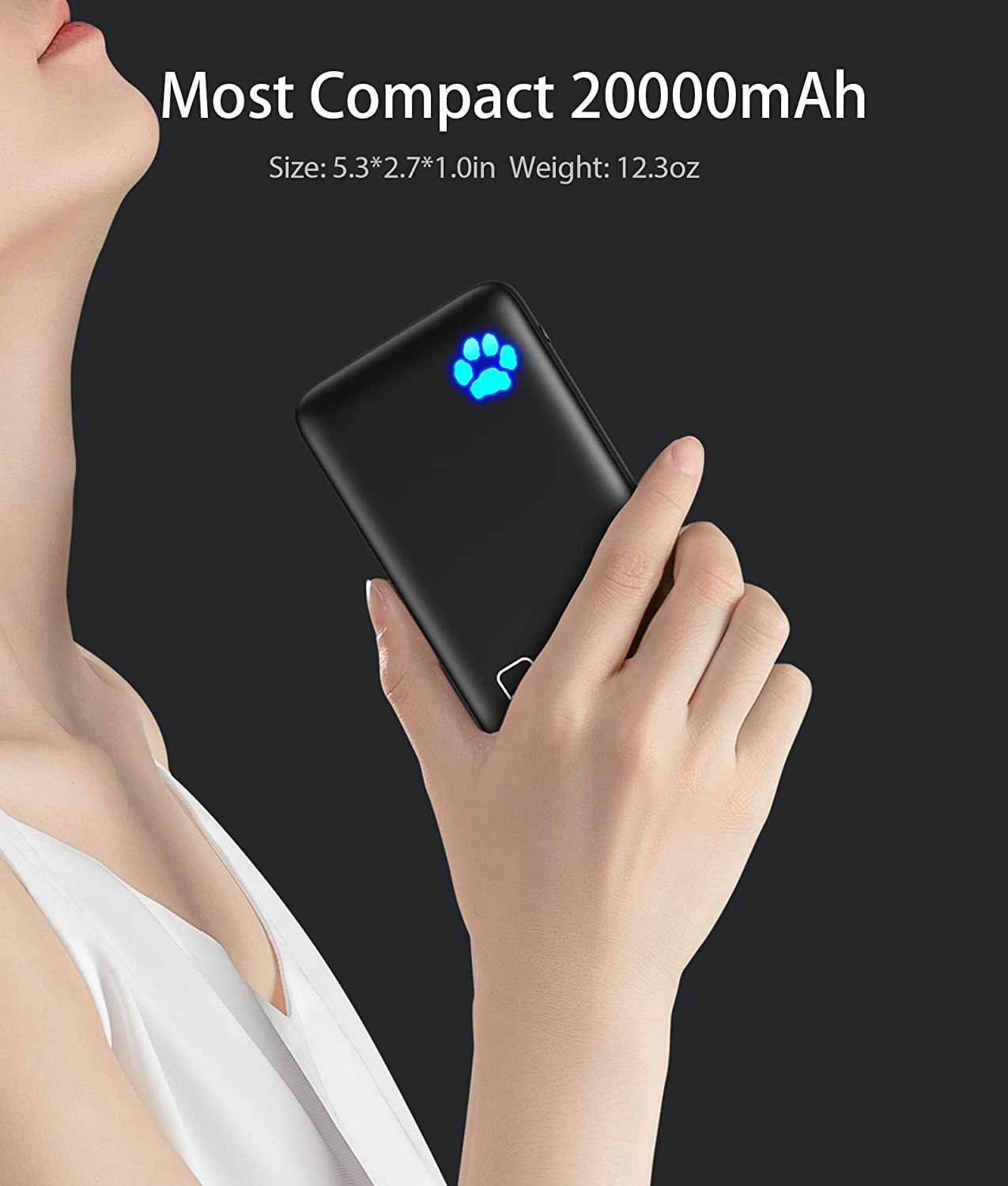 INIU Power Bank, 20000Mah USB C Portable Charger, 18W PD QC Fast Charging External Battery Pack, 3-Output Phone Charger for Iphone 15 14 13 12 11 X 8 Pro Max Samsung S22 S10 Google LG Ipad Tablet, Tec image number 5