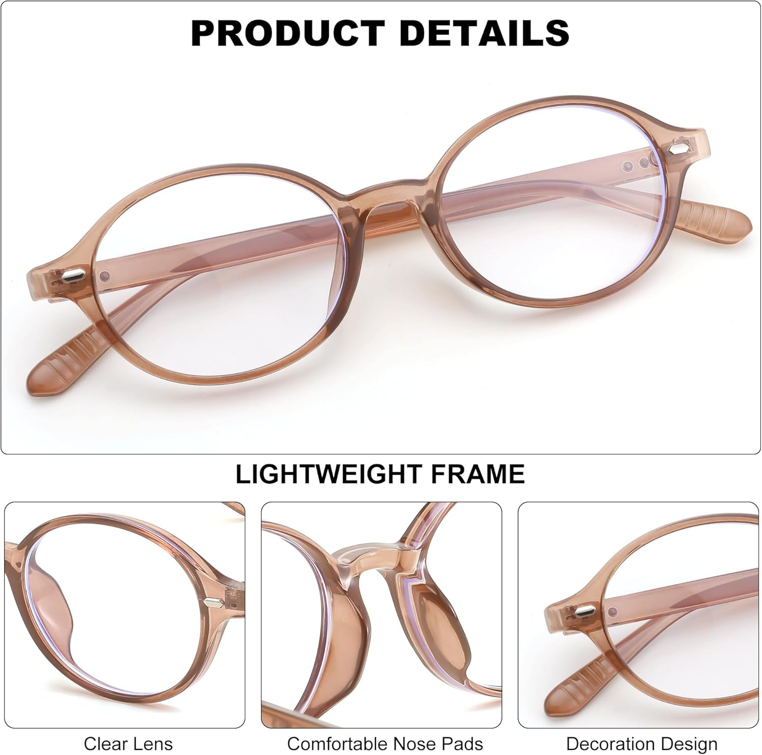 FEISEDY Vintage Oval Blue Light Glasses for Women Men Stylish Lightweight 90S Eyeglasses Fake Nerd Y2K Eyewear Frame B0242 - Black image number 4