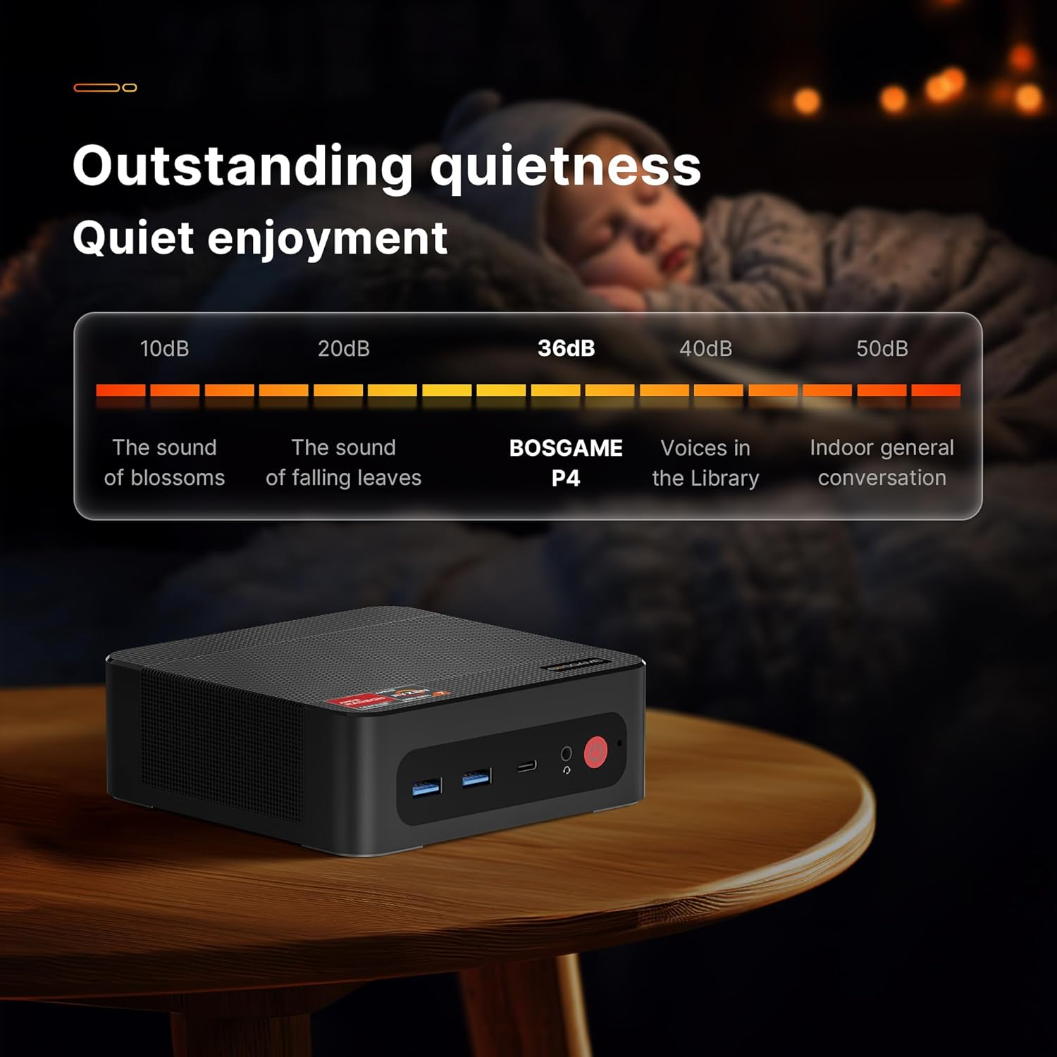 Mini PC BOSGAME P4 Ryzen 7 5825U (Up to 4.5Ghz, 8C/16T) Mini Computers DDR4 32GB RAM 1TB M.2 Pcie Nvme SSD, Mini PC Windows 11 Pro | Dual 2.5G LAN | HDMI&DP&USB-C | 4K60Hz Triple Display | Wifi 6E image number 3