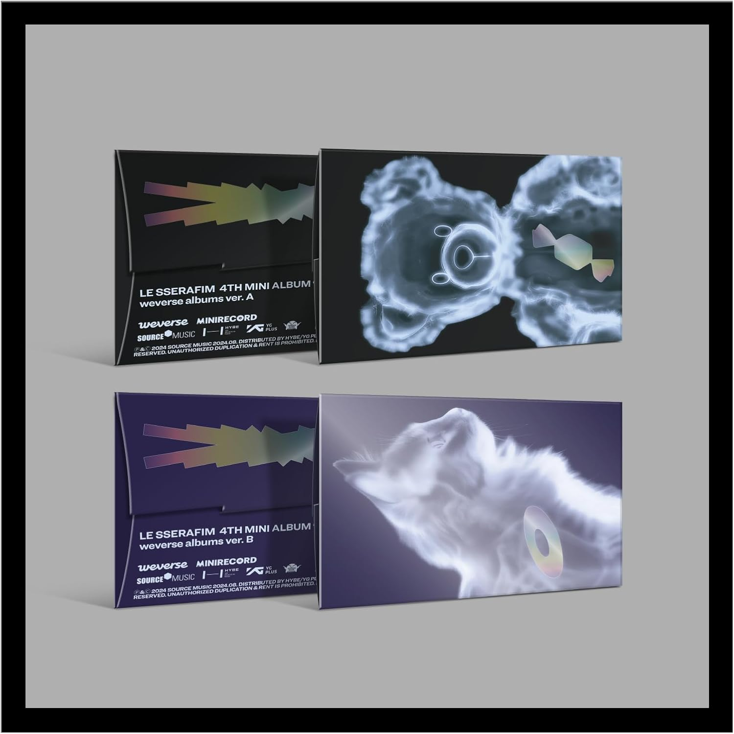 LE SSERAFIM Crazy 4Th Mini Album Weverse Albums Random Version Outbox+1P QR Card+4P Photocard A+5P Photocard B+1Ea User Guide+Tracking Sealed Le Seraphim LSFM image number 3