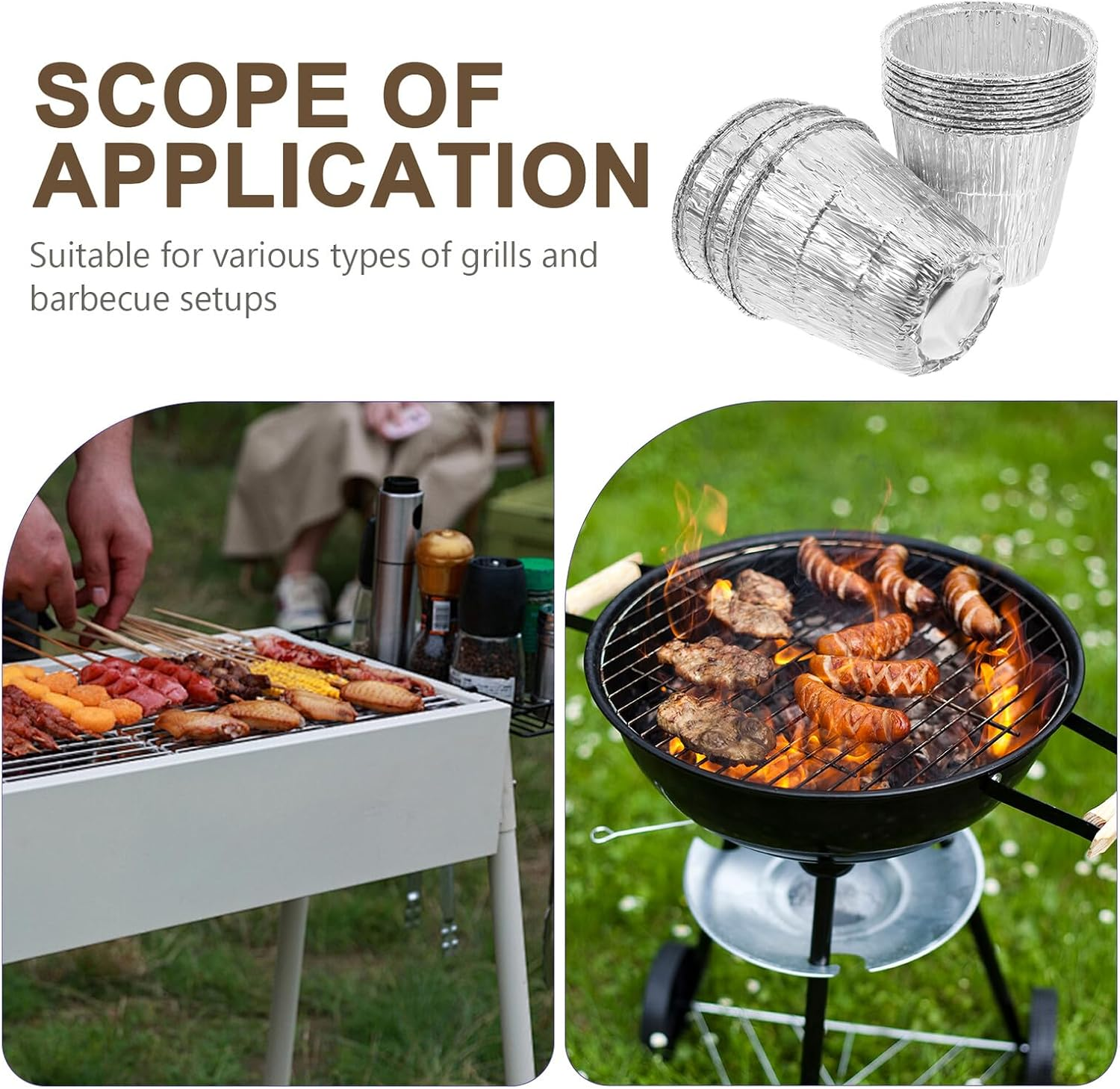 ARTIBETTER 10Pcs Disposable Aluminum Foil Liners for Grease Buckets BBQ Grill Accessories Large for Easy Cleanup Compatible with Grills and Smokers for Grilling Baking Steaming image number 5