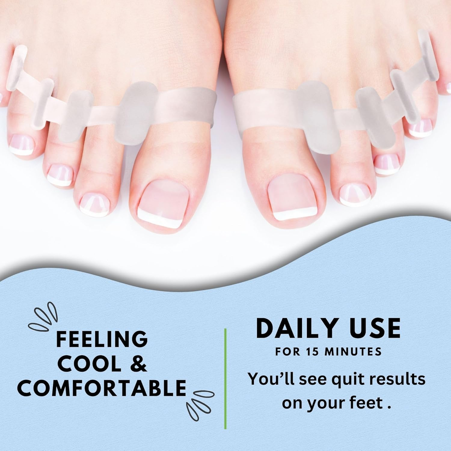Toe Separator Set with Gel Silicone for Bunions, Yoga, Pedicures, and Pain Relief in Men and Women. Comfort and Corrective Support for Overlapping Toes, Perfect for Rehabilitation and Enhancing Foot Care (3 Pair ( White )) image number 3