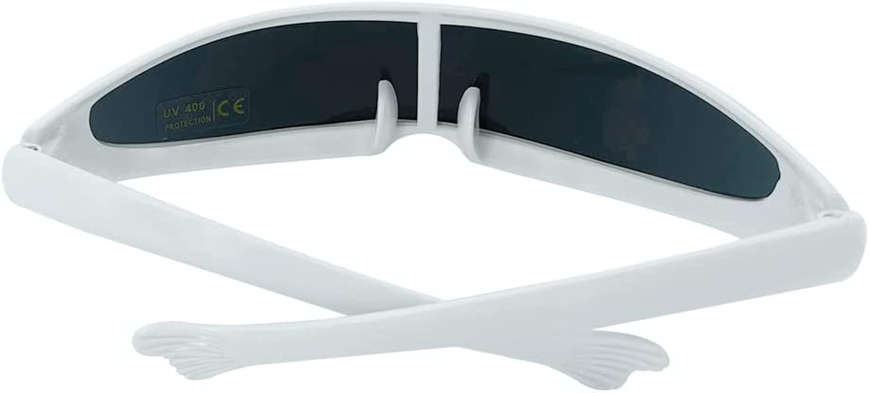 Cyclops Sunglasses, Futuristic Glasses Narrow Color Mirrored Lens Novelty Cool Glasses for Party Cosplay Robot Space Costume, Yellow/Blue image number 4