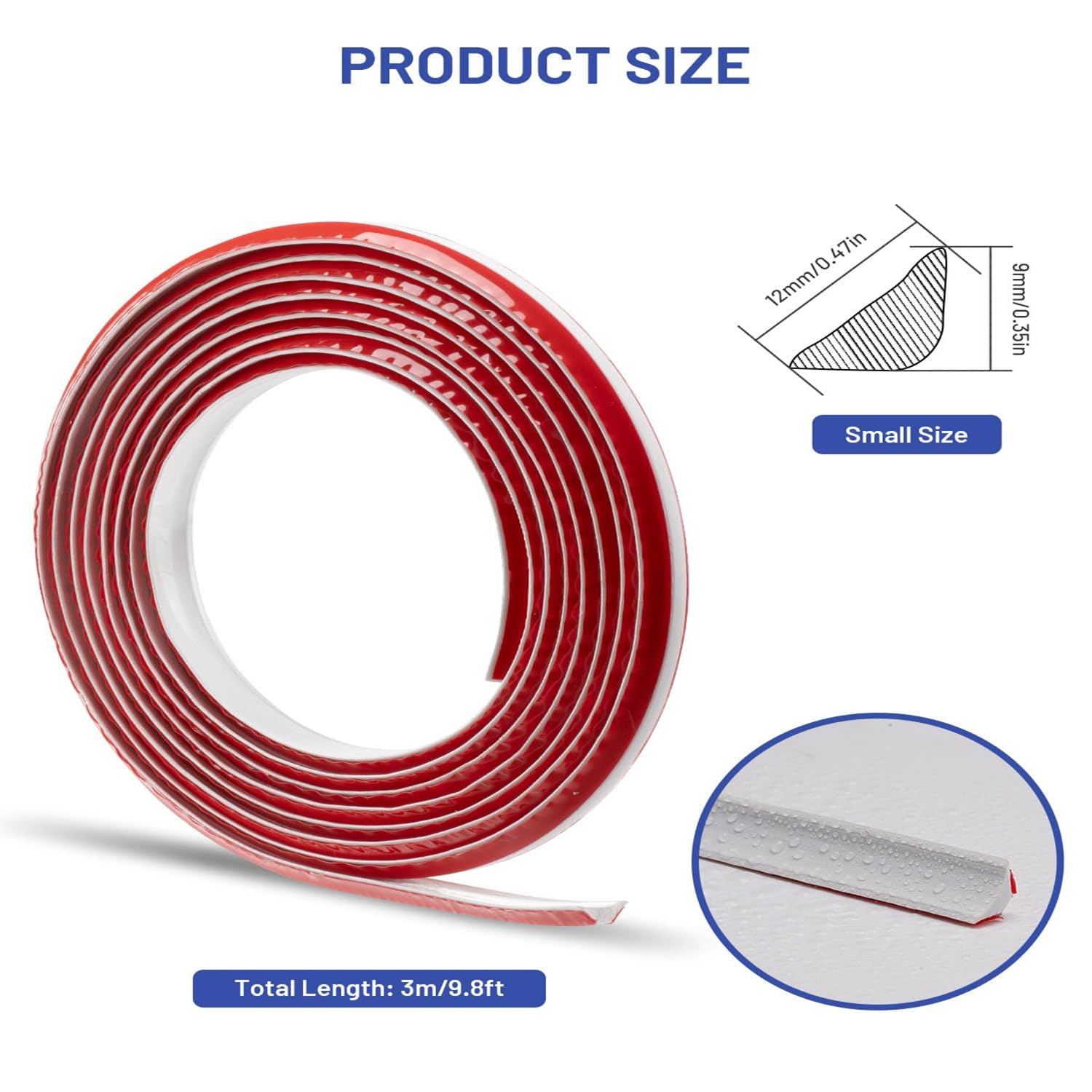 MEZOKUCEL Flexible Trim Caulk Strip，Pvc Quadrant Trim,Skirting Board,Moulding Trim,Plastic Wall Corner Decoration Edging Strip Self Adhesive,Laminate Beading Anti-Mold Skirting Board (3M,12 * 9Mm) - 3M,12*9Mm image number 6