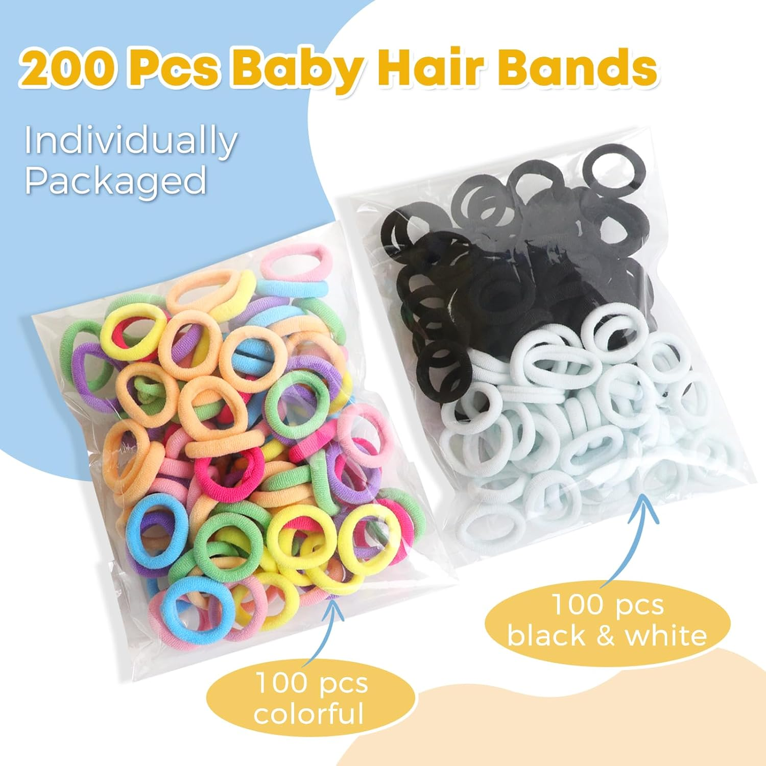 Hanyousheng Pack of 200 Women'S Hair Bobbles, Hair Bands, Hair Bands, Hair Bands, Small Hair Bobbles for Girls, Men, Women, Multicoloured image number 3