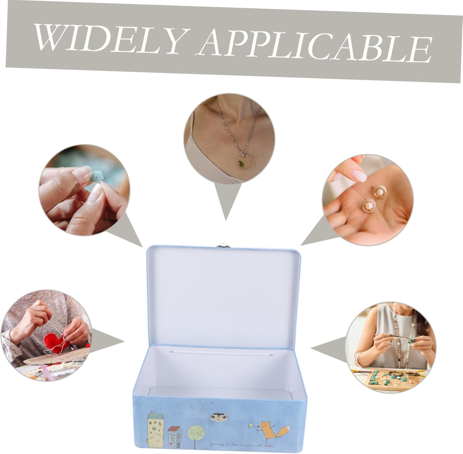 Adorable Vintage Tinplate Storage Box with Decorative Container for Jewelry Crafts and Keepsakes for Home Desktop Organization image number 1