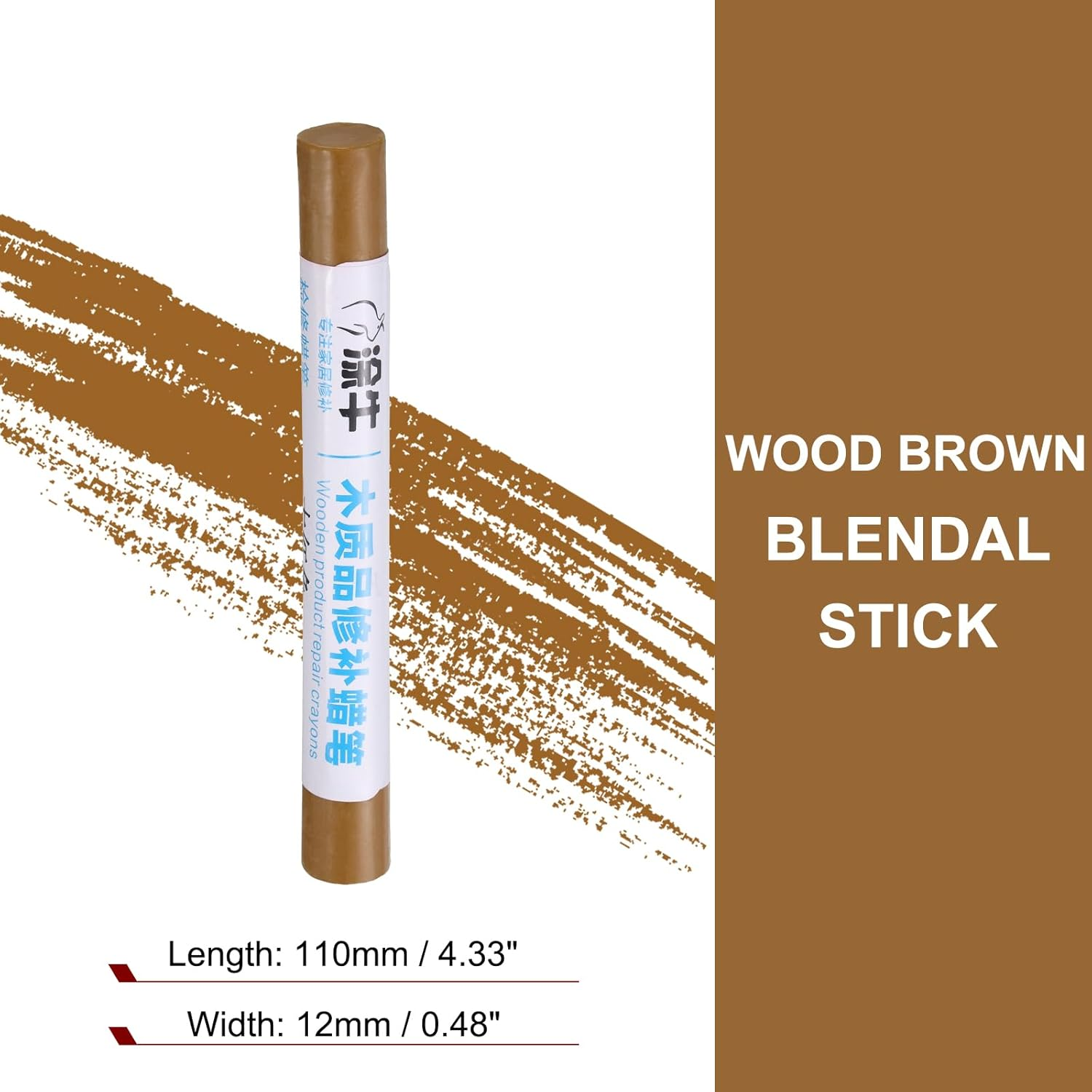 Uxcell Wood Filler Sticks Wood Furniture Scratch Repair Filler Sticks Furniture Touch up Markers with Yellow Scraper for Wood Holes Wood Floor Table Door Cabinet, Wood Brown image number 2