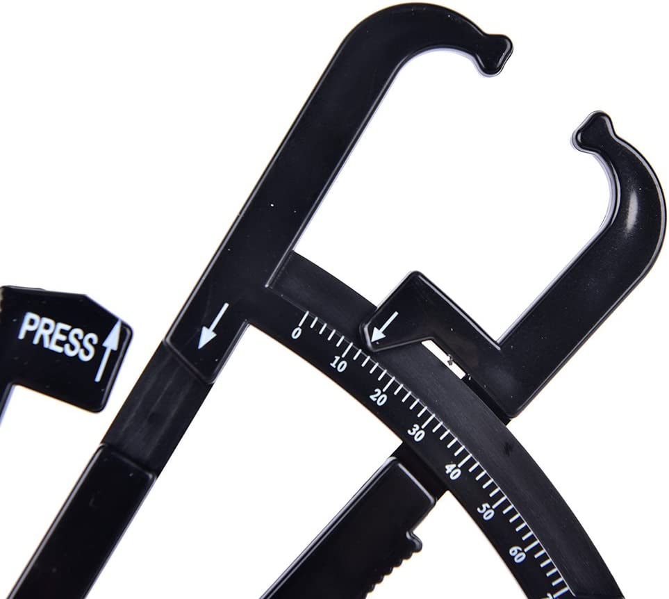 Hemeraphit Personal Body Fat Tester Body Calculator Caliper Fitness Clip Fat Measurement Tool with Slim Chart Keep and Skinfold Test Instrument - Off-White image number 2