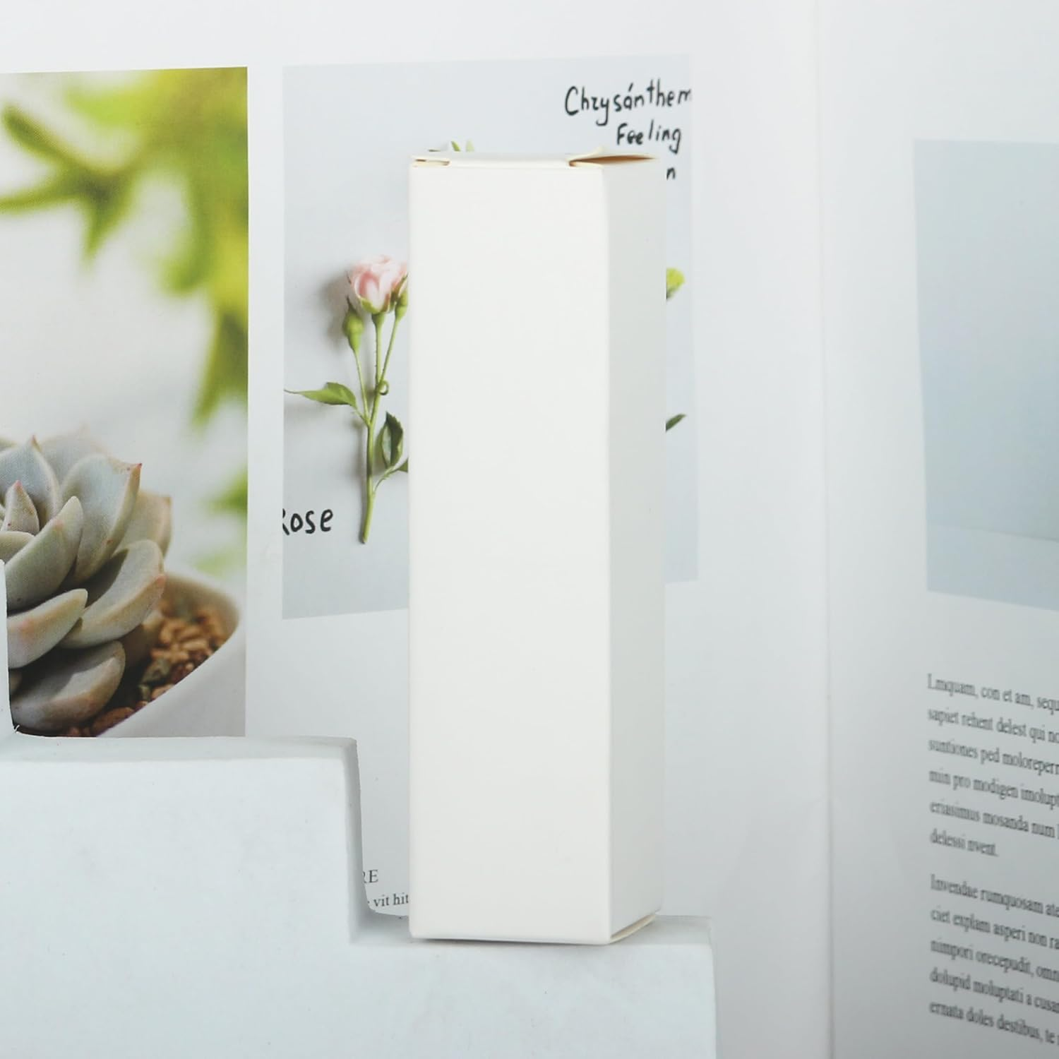 COSIDEA 50Pcs 25 * 25 * 95Mm Lip Gloss Craft Matte White Paper Box Small Packing Boxes 350Gms for DIY Cosmetics image number 5