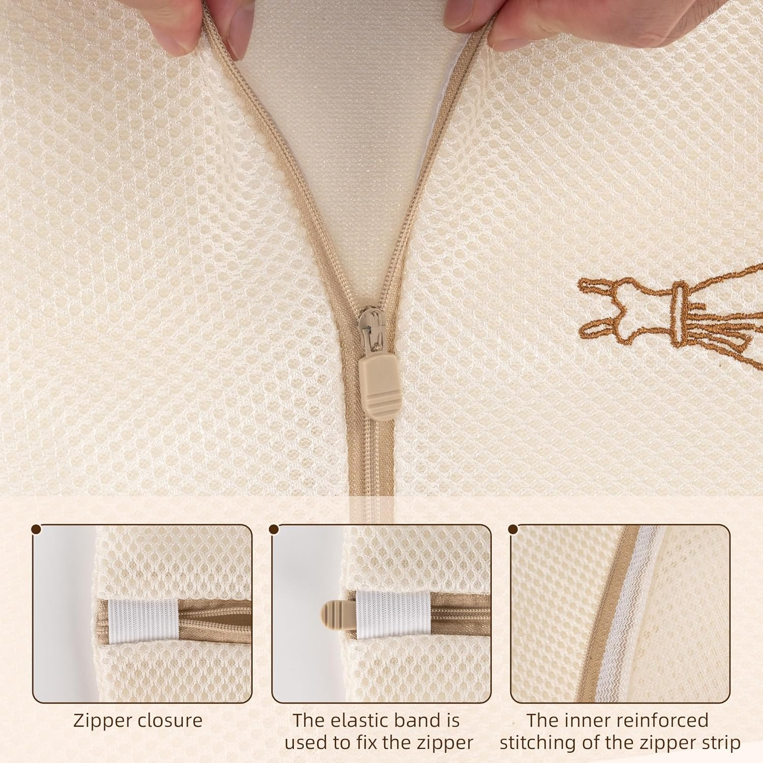 6-Pack Mesh Laundry Bags with Zipper, 3 Sizes Intimates Lingerie Bag with Categorized Symbols for Washing Delicates, Shirts, Dresses and Coats, Garment Bag for Laundry Room Washing Machine image number 4