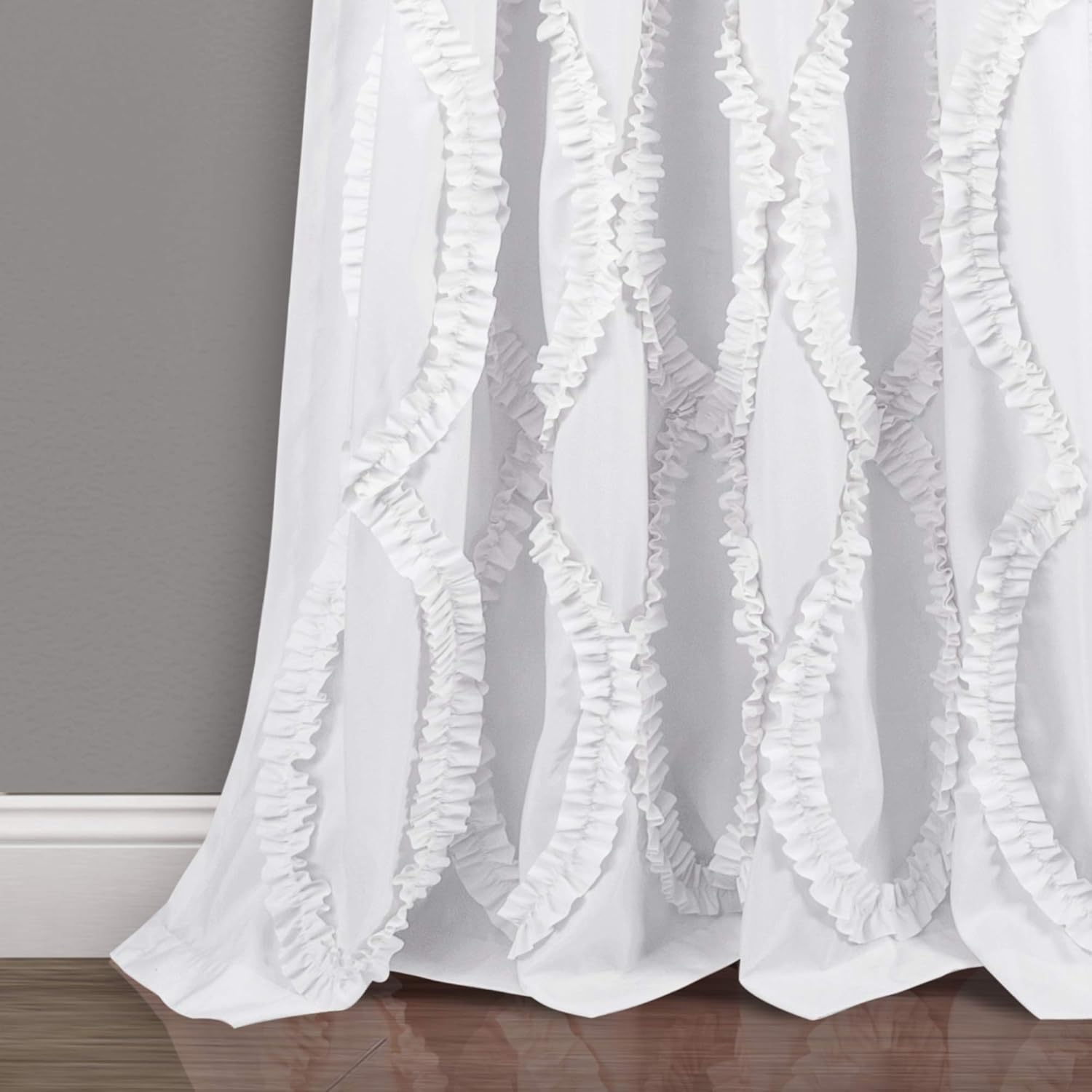 Lush Decor Lush D&Eacute;COR, White Avon Window Panel for Living, Dining Room, Bedroom (Single Curtain), 108&rdquo; X 54 image number 3