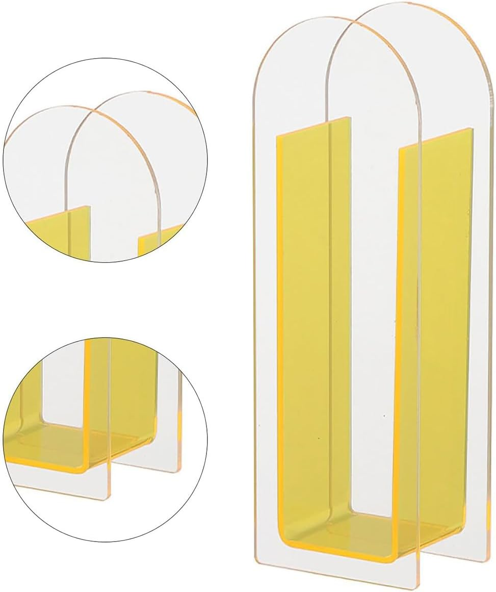 AIMALL Acrylic Transparent Vase for Flower Arrangement, Creative Colourful Desktop Decoration Fish Tank Style, for Dried or Fresh Flowers, 8.27In and 8.7In Home Ornament - Handheld Model-Green image number 3