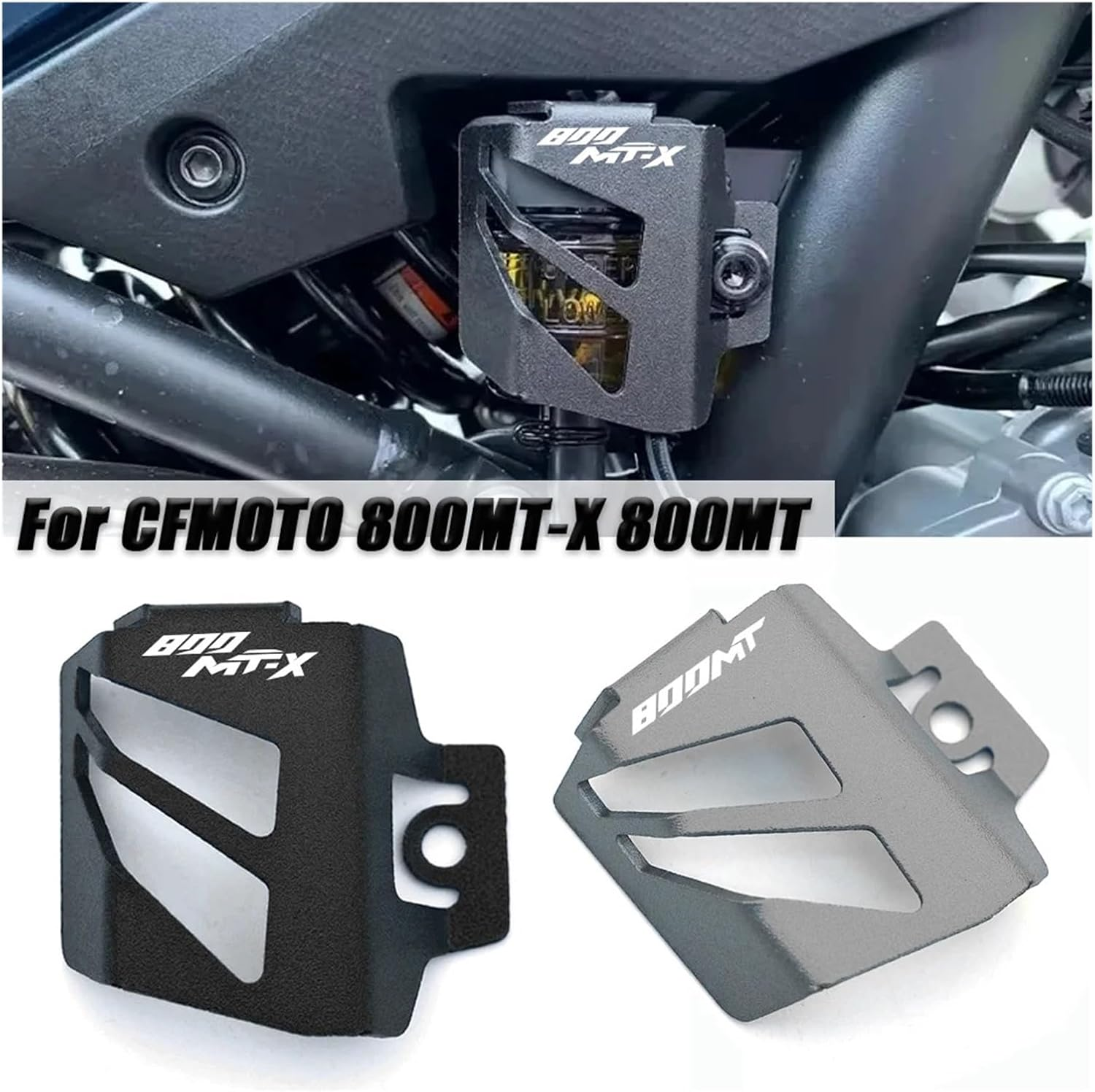 Compatible with CFMOTO 800MT-X 800MTX 800MT Motorcycle Accessories CNC Rear Brake Fluid Reservoir Cover Guard Protection CF 800 MT MTX Mt-X(Blue-800Mt) image number 4