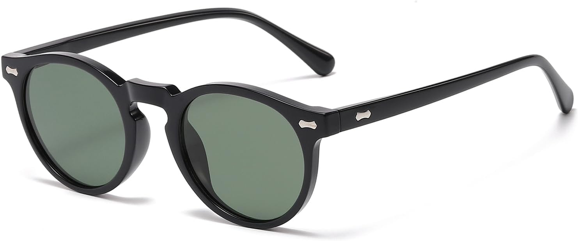 LJCZKA Small Retro round Polarized Sunglasses for Women Men, Vintage Polarised Sunglasses Classic Trendy Shades UV400 Protection