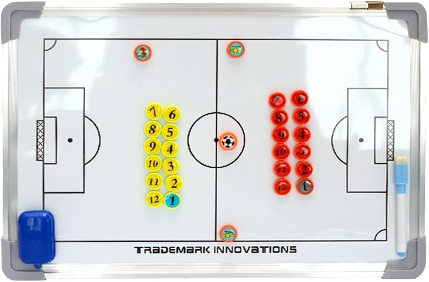 Soccer Tactical Whiteboard Wall-Mounted Waterproof Magnetic Strategy Coaching Board Full-Court Half-Court Football Sand Table Drills Whiteboard Dry Erase Soccer Double-Sided Clipboard for Training image number 4