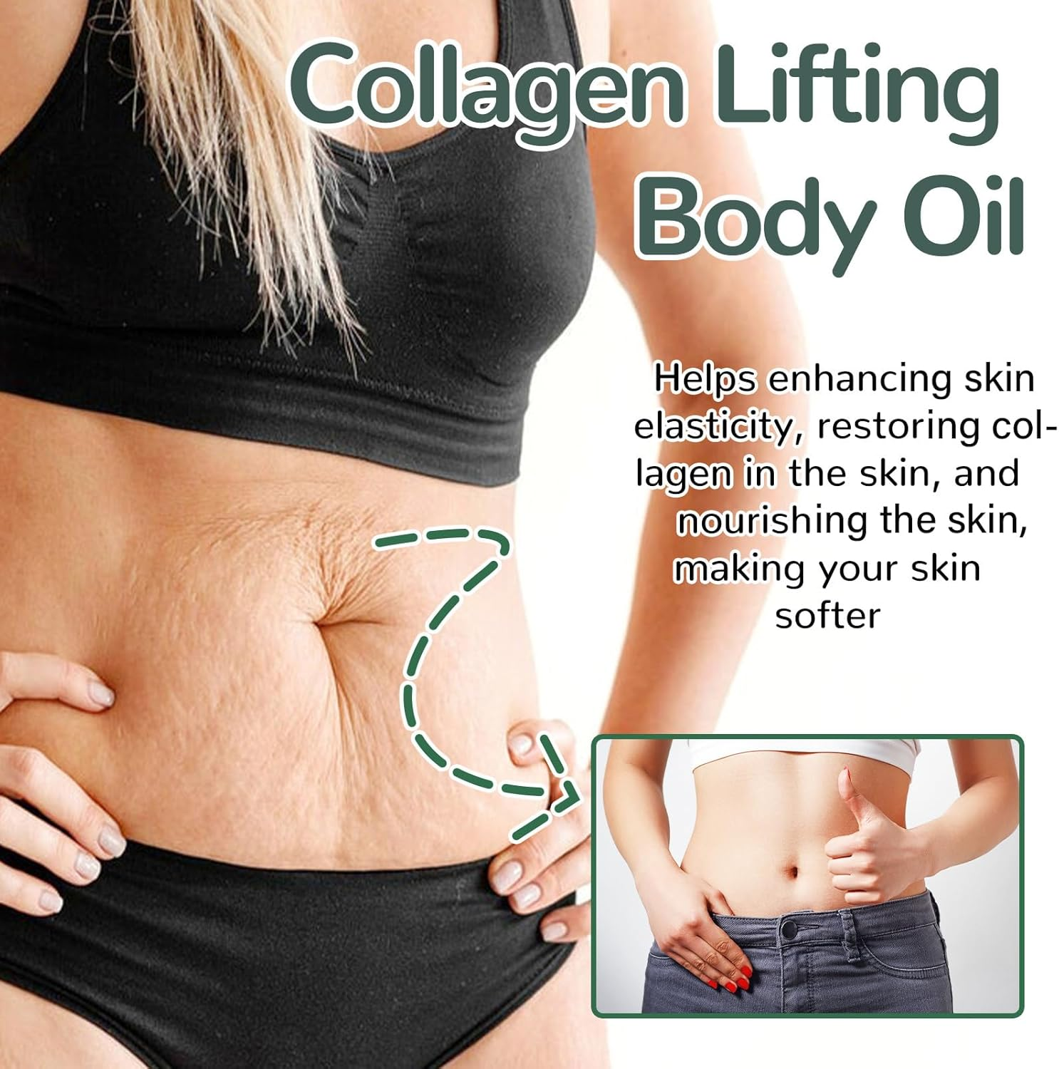 Collagen Lifting Body Oil, Rosemary Firming Body Oil, Hydrating Massage Serum for Sagging and Crepey Skin, Tighten Wrinkles & Reduces Cellulite, Nourishing After-Shower Care (2Pcs) - 1Pcs image number 4