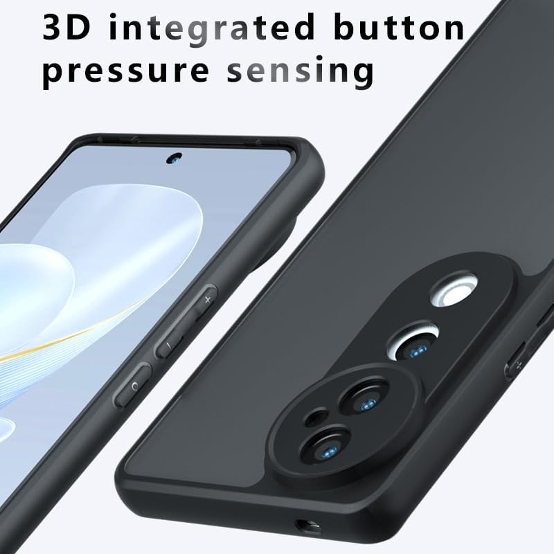 JNERBUYI Case for Vivo V40 5G/Vivo V40 Pro 5G, Shockproof Mobile Phone Case with Camera Protection, Matte Transparent Protective Case with Anti-Fingerprint - Dc image number 3