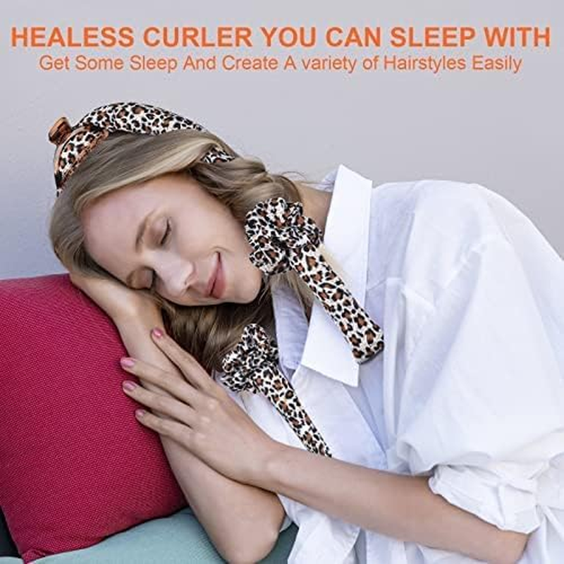 CORATED No Heat Curlers, Overnight Heatless Curls for Long Hair, Heatless Curling Rod Headband You Can Sleep In, Soft Silk DIY Hair Styling Tools Kit, Hair Wrap Curls for Medium Hair - Blue image number 3