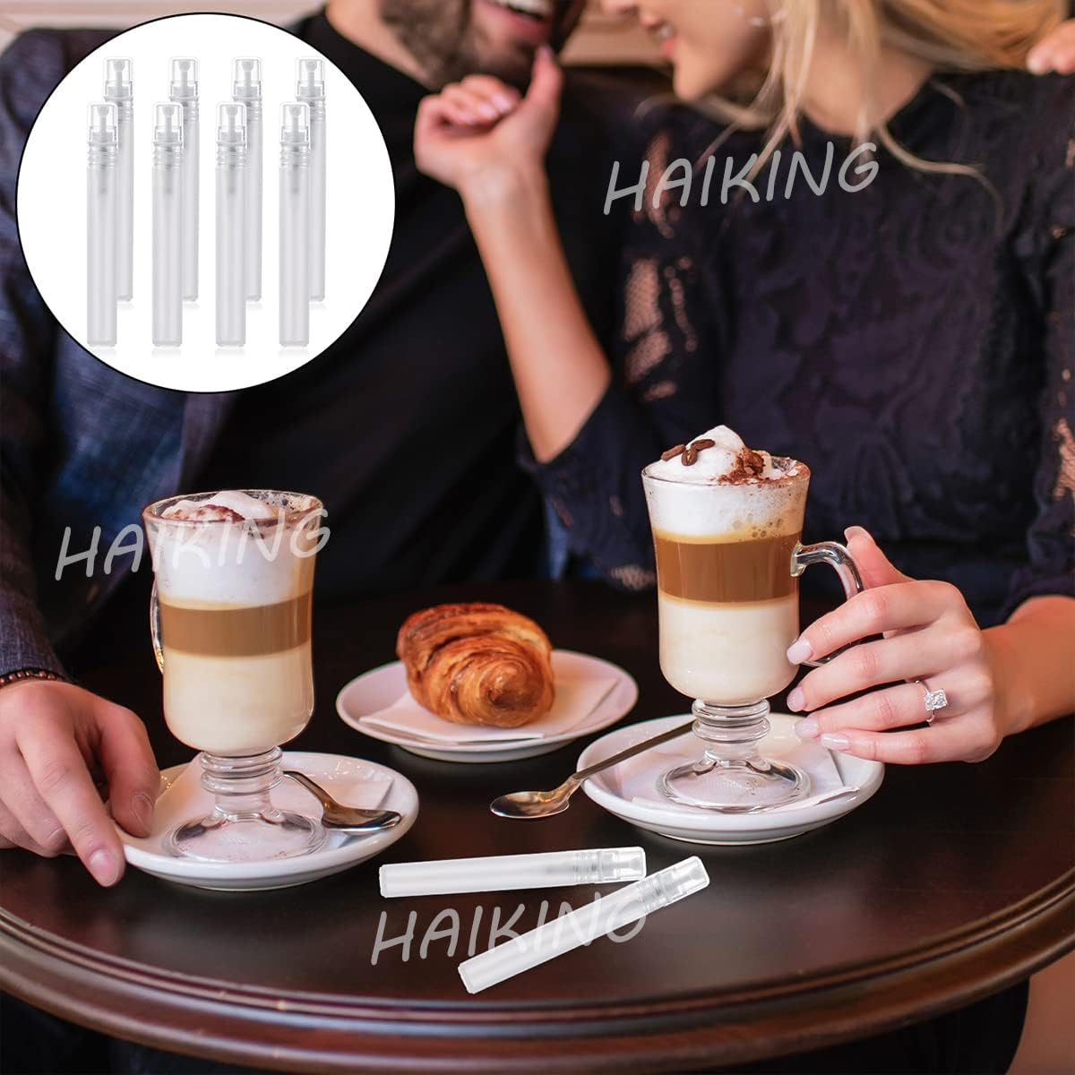 Travel Spray Bottle, 8 Pcs Refillable Mini Plastic Spray Bottles for Perfume Essential Oils, Travel, Cleaning, Makeup Tool (10Ml) image number 4