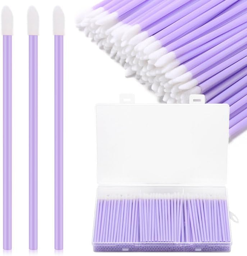 GEMSANVA 240 Pieces Disposable Lip Wands Lip Brushes,Lipstick Applicator Brushes Lip Gloss Wand,Soft Lint Free,Eyes & Lips Makeup Applicator Wands Tools（Black）