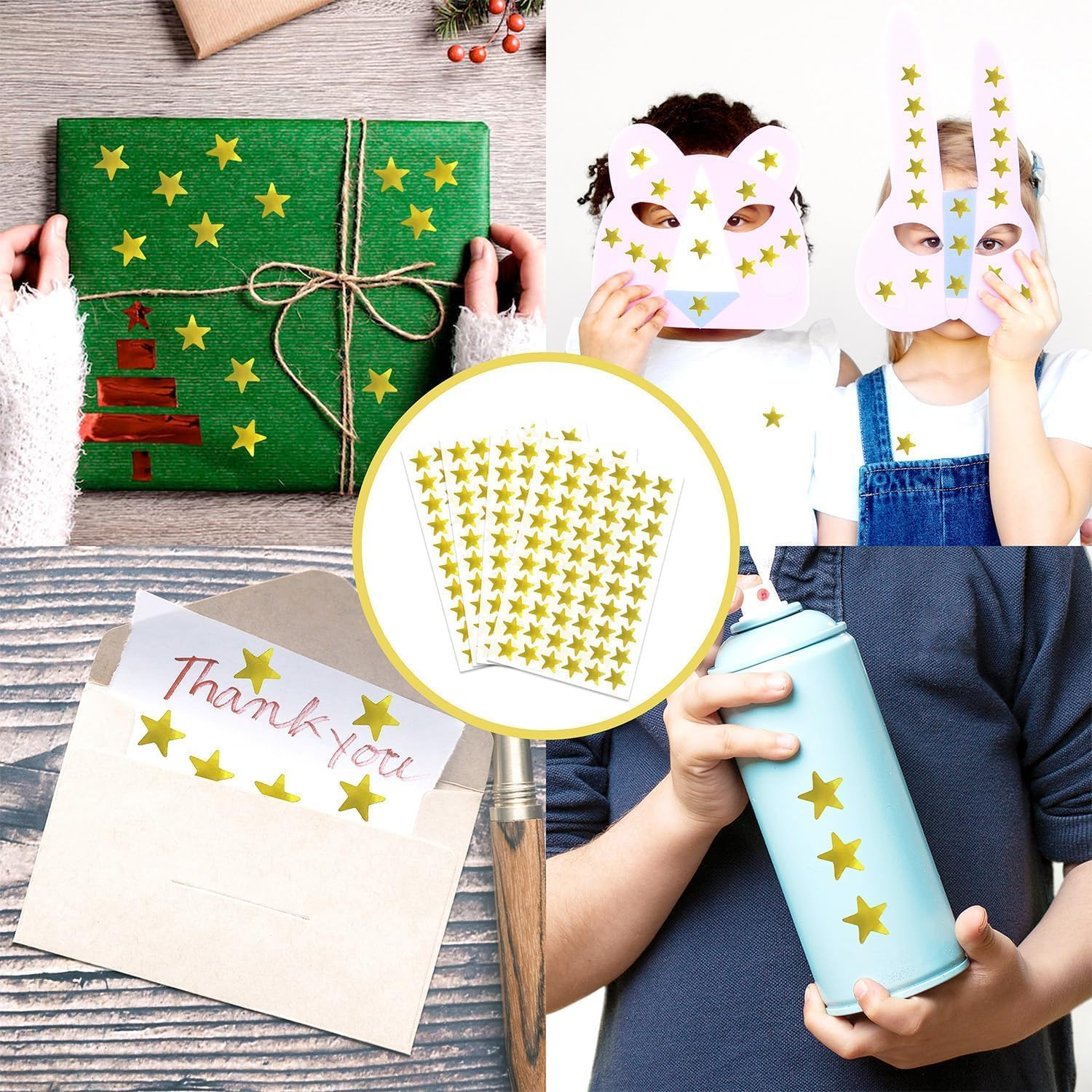 1620 Pack Small Gold Foil Star Stickers for Kids Reward, Small Foil Star Stickers for Kids Reward, School, Home, Bar, DIY and Office Decoration, 0.6" Diameter image number 3