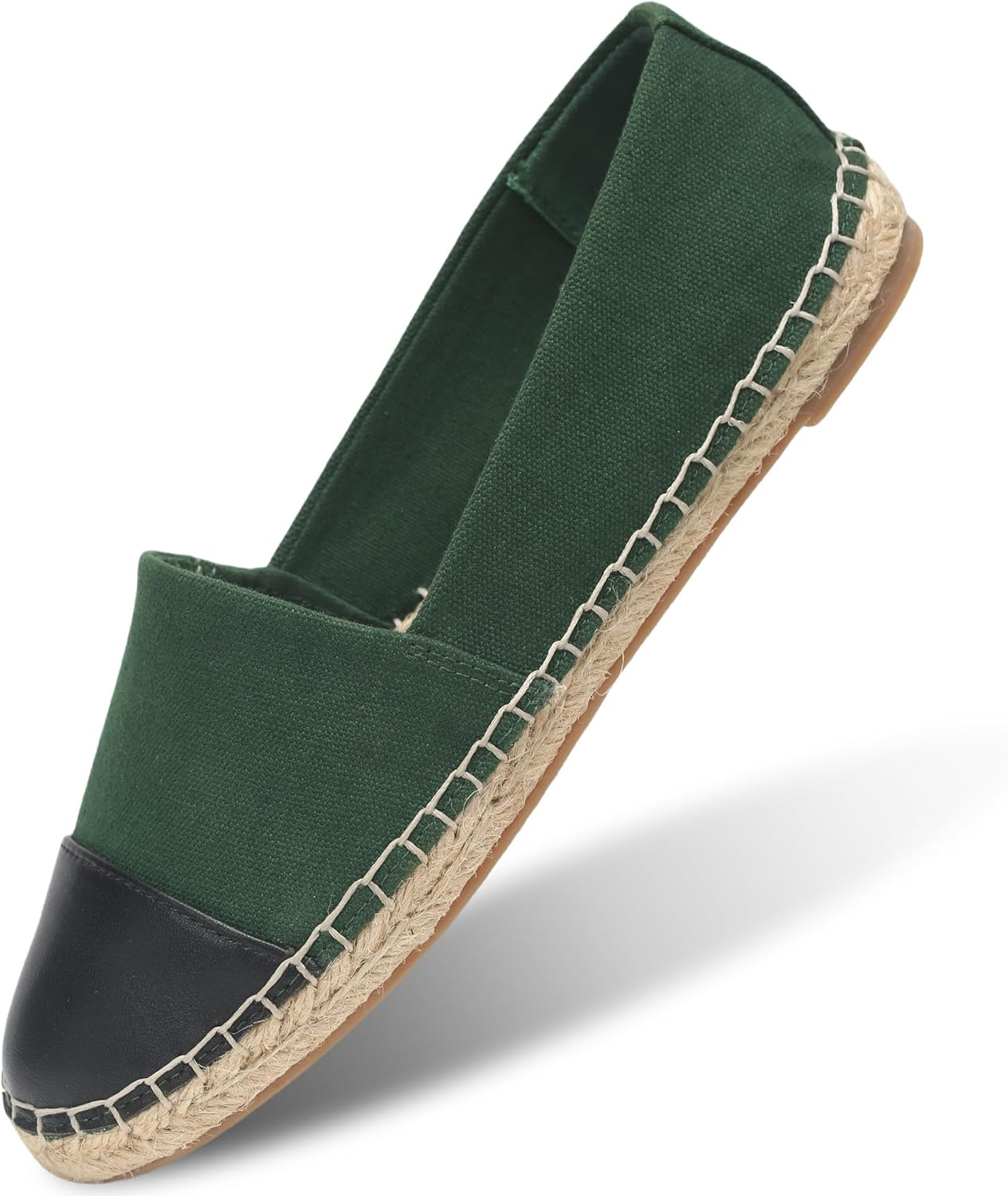 Landing Craft Espadrilles Flats for Women,Nonslip Loafers Breathable round Toe Canvas Flats