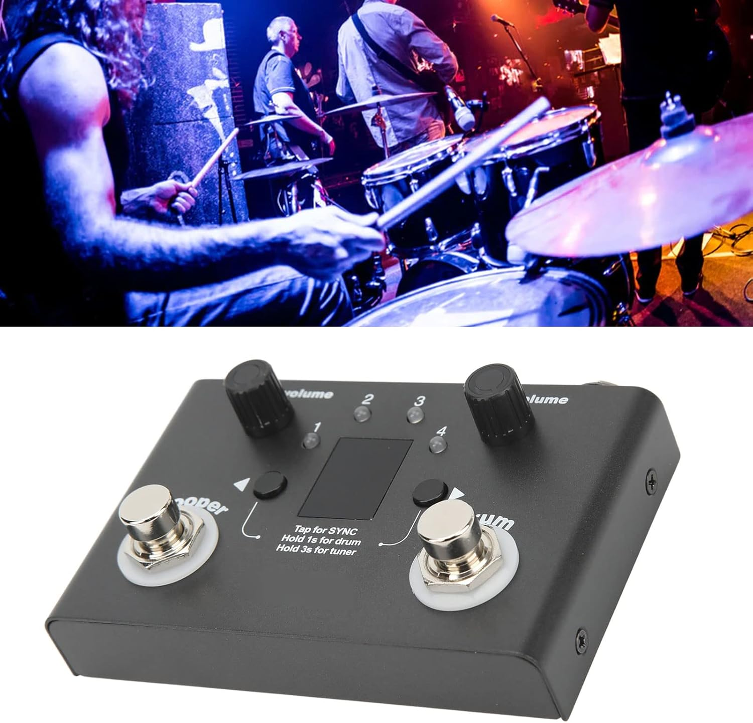 Drum Looper Pedal 4 Storage Location 11 Minutes Recording Time Metal Loop Effect Pedal for Creative Musicians image number 1