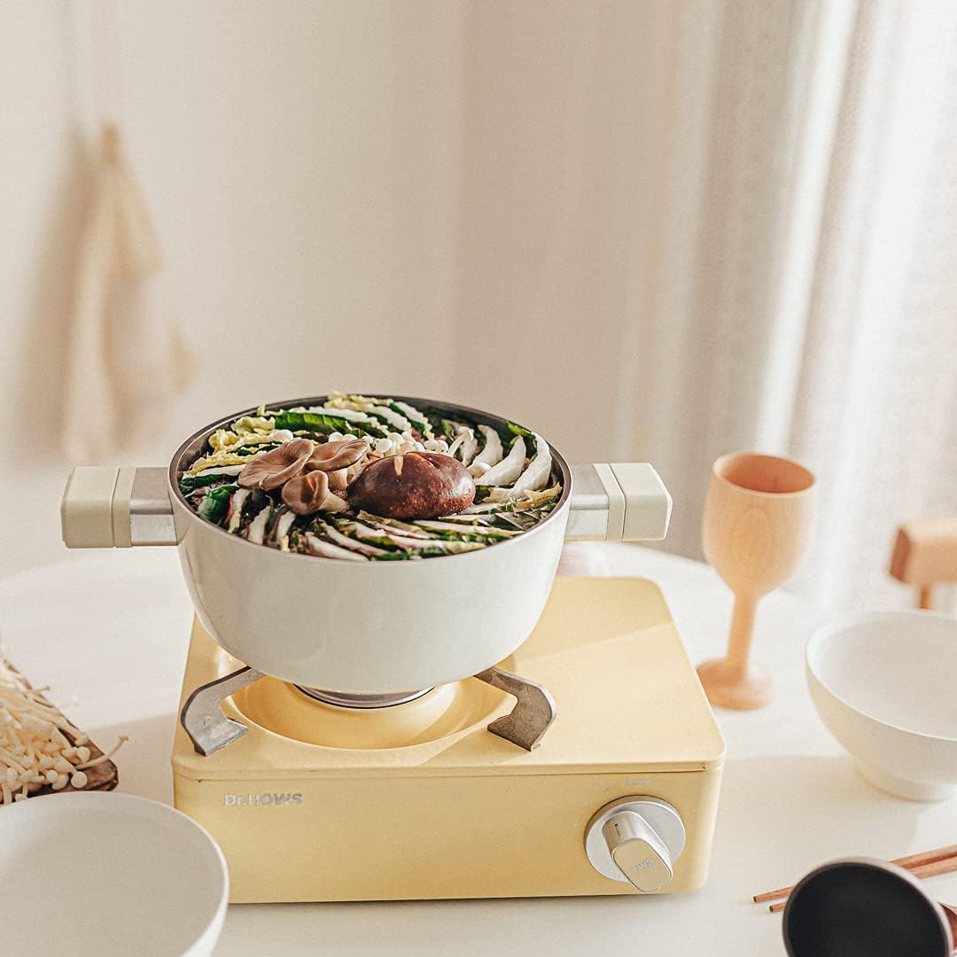 Dr. House Rumi Pot, 7.1 Inches (18 Cm), Ivory with Lid, Both Handed Pot, Induction Compatible, All Heat Sources, Ceramic, Made in Korea image number 4